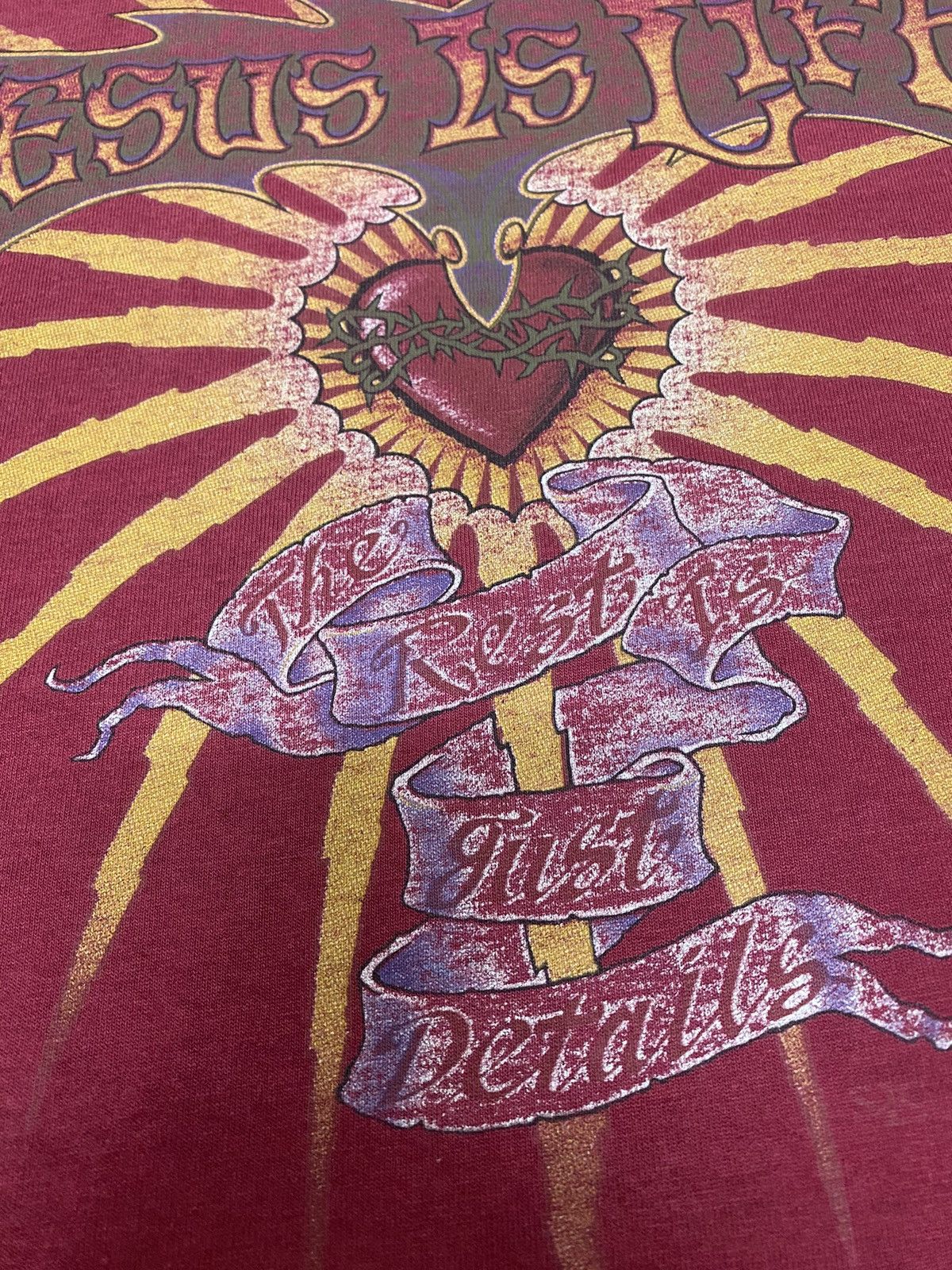 Vintage 90s Vintage JESUS Sacred Heart tee Size US XL / EU 56 / 4 - 2 Thumbnail