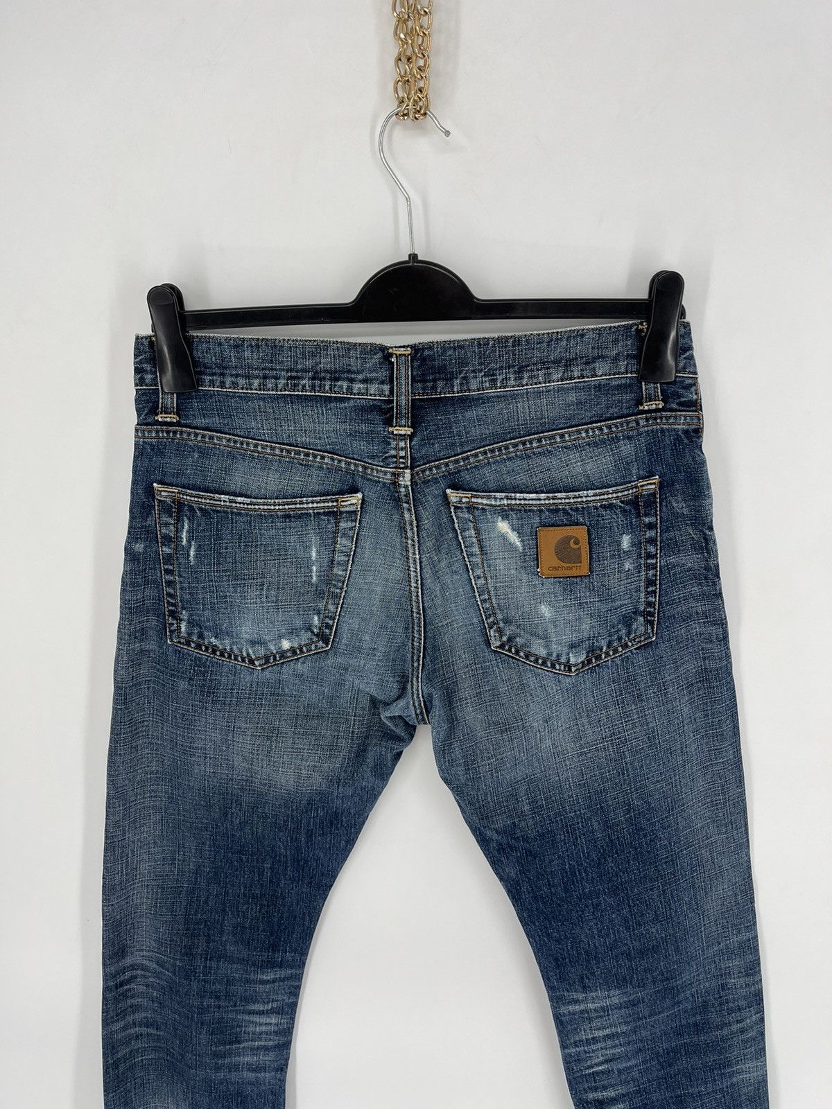 Carhartt × Vintage Vintage y2k Carhartt Fire Resistant Blue Jeans cargo Pants Size US 31 - 17 Thumbnail