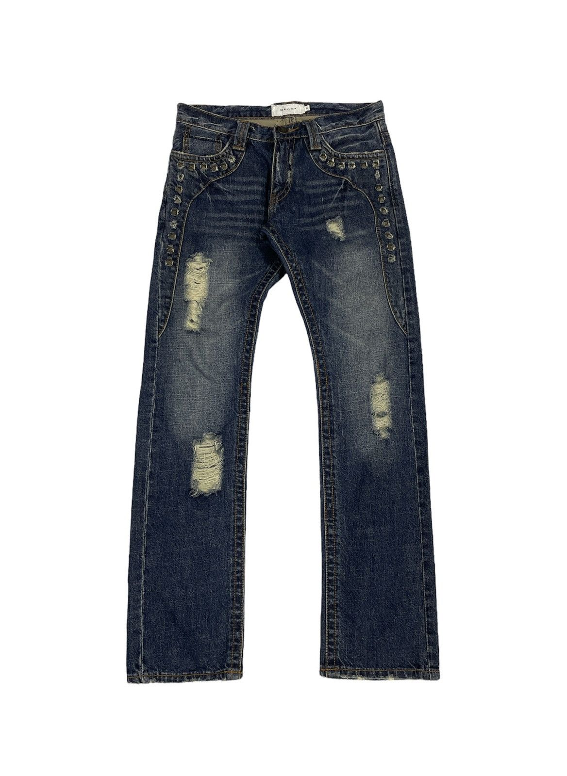 Beauty Beast Vintage Beast Japan Distressed Studded Jeans Size US 30 / EU 46 - 2 Thumbnail