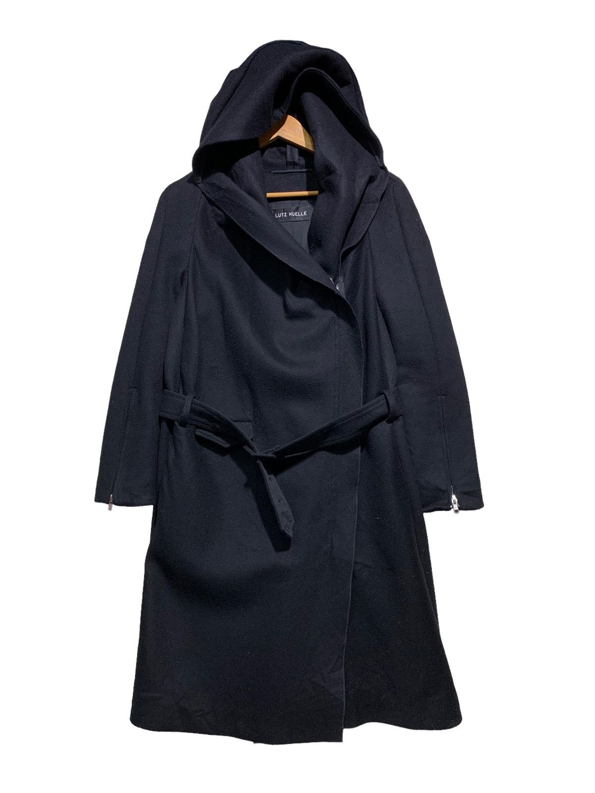 Other 🔥LUTZ HUELLE F/W20 WOOL HOODIE TRENCH COAT Size XS / US 0-2 / IT 36-38 - 1 Thumbnail
