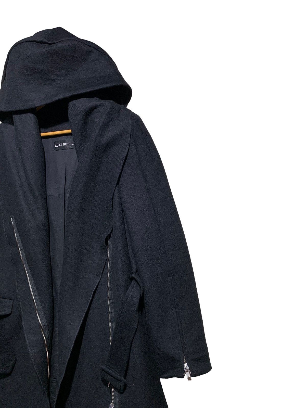 Other 🔥LUTZ HUELLE F/W20 WOOL HOODIE TRENCH COAT Size XS / US 0-2 / IT 36-38 - 4 Thumbnail