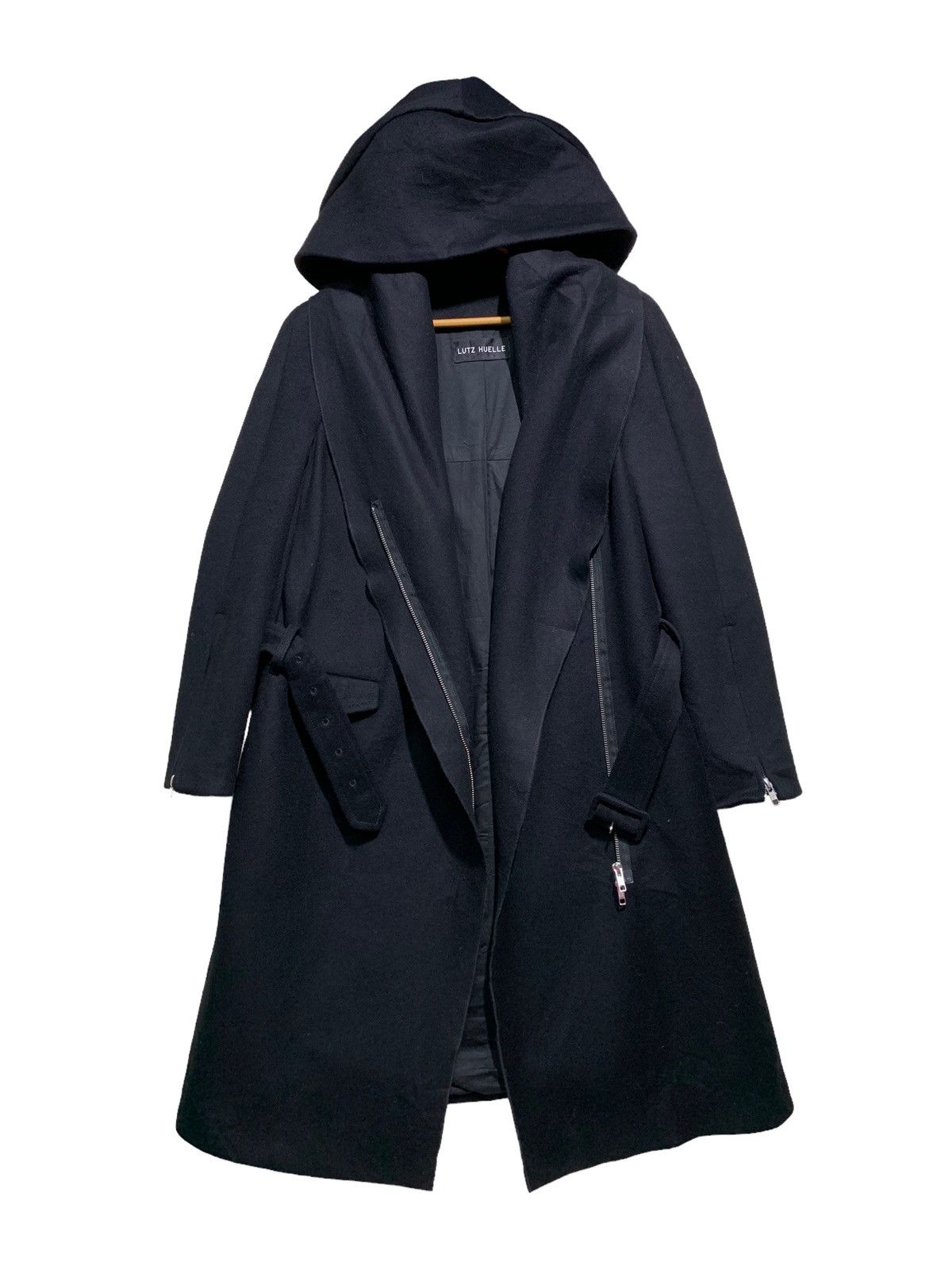 Other 🔥LUTZ HUELLE F/W20 WOOL HOODIE TRENCH COAT Size XS / US 0-2 / IT 36-38 - 2 Thumbnail