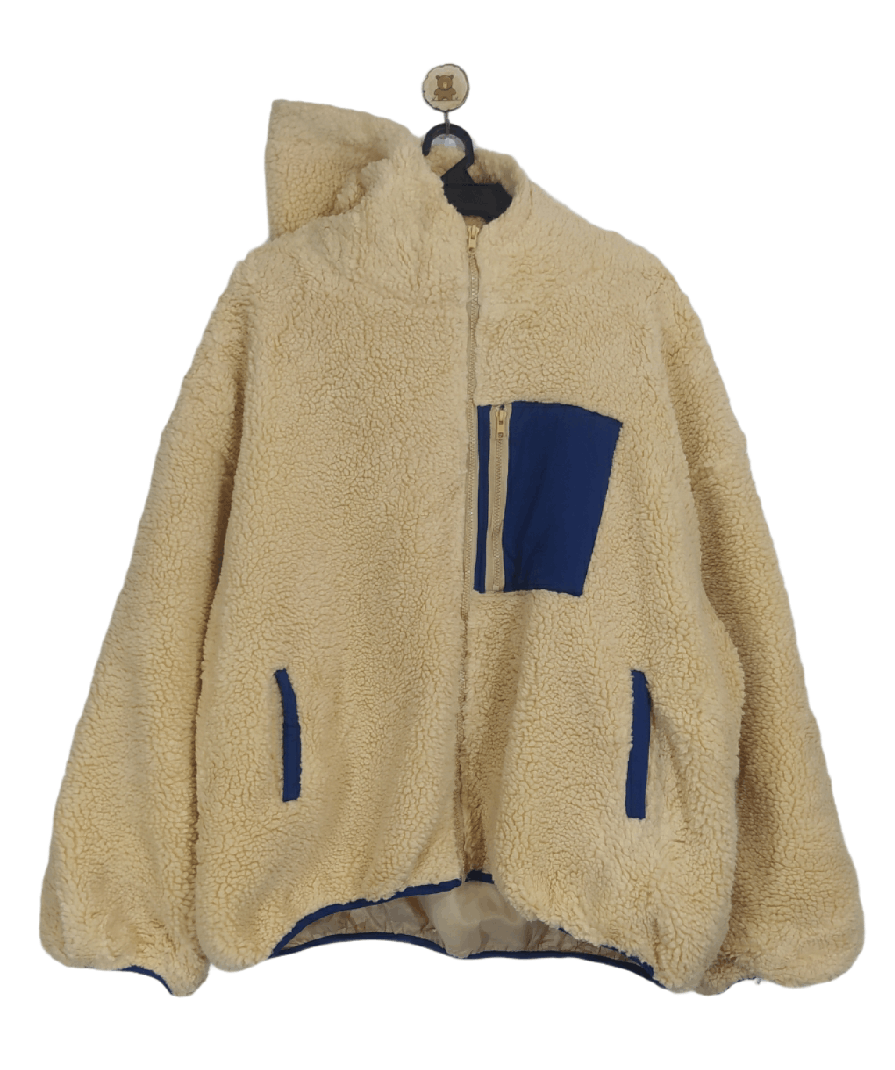 Pre-owned Designer X Pile Fleece Sherpa Beggy Oversized In Cream