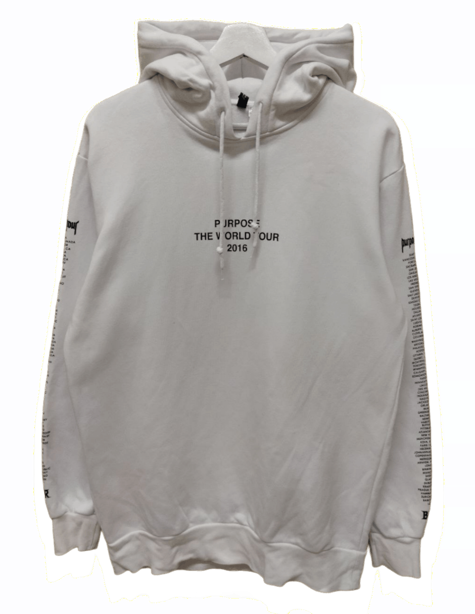 Purpose tour hoodie on sale white