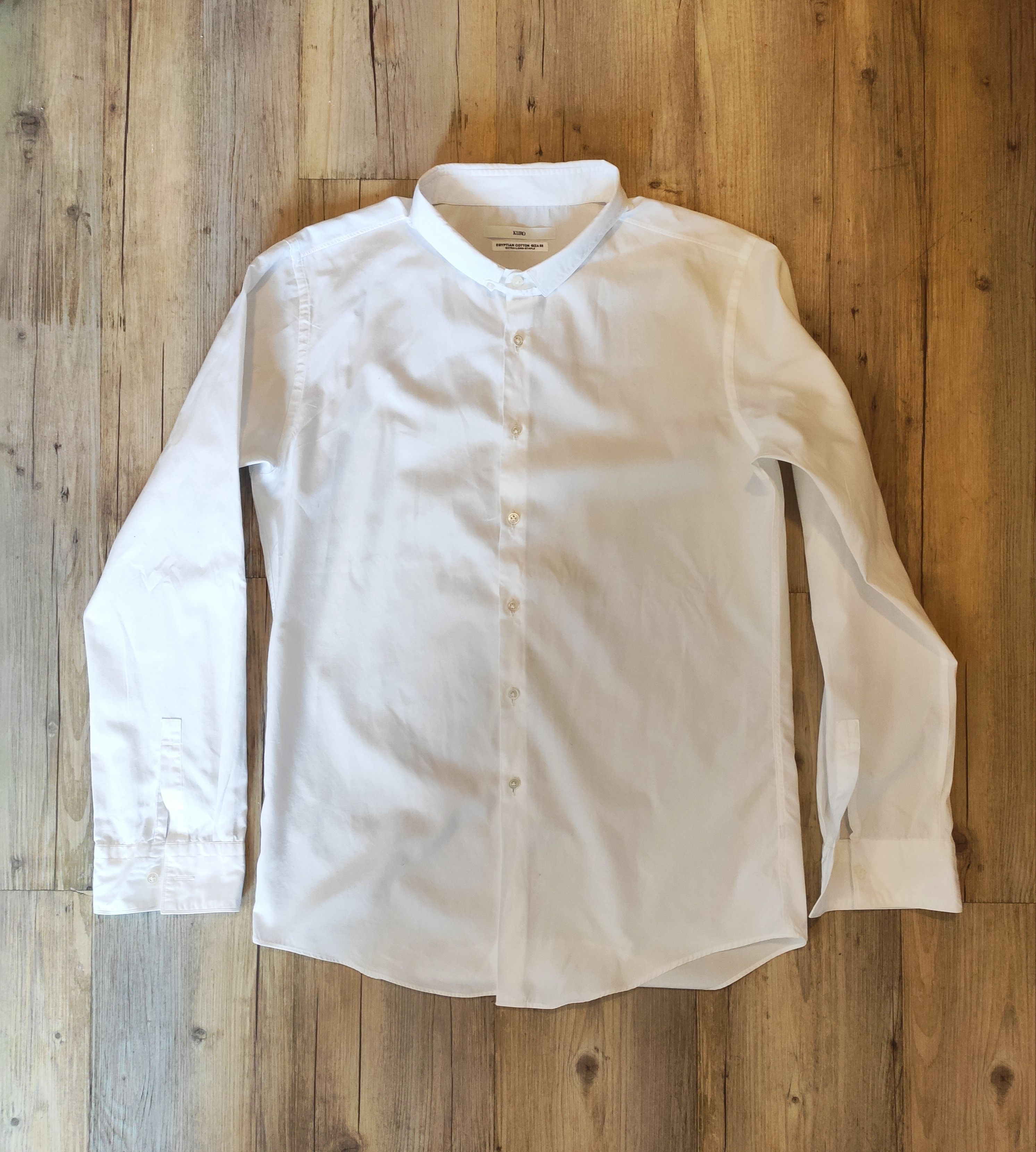 image of Kuro Egyptian Cotton Giza 88 Shirt.like Elena Dawson Or Yamamoto in White, Men's (Size Medium)