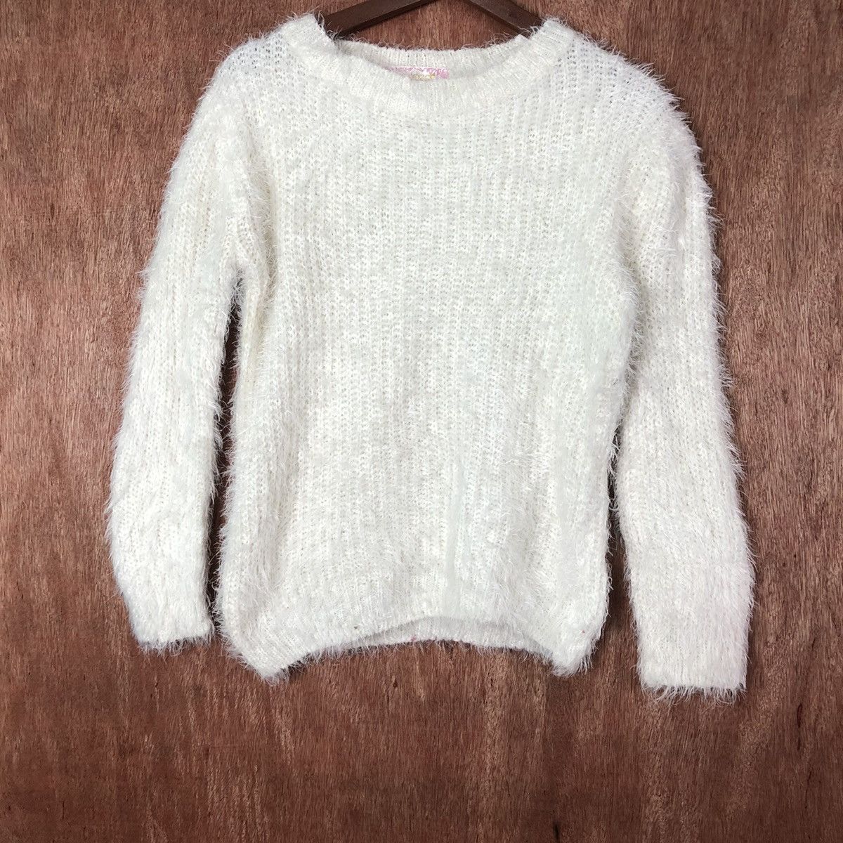 Hypebeast × Japanese Brand Pudding White Shag Shaggy Fur Mohair Knitwear #6583 Size M / US 6-8 / IT 42-44 - 7 Thumbnail