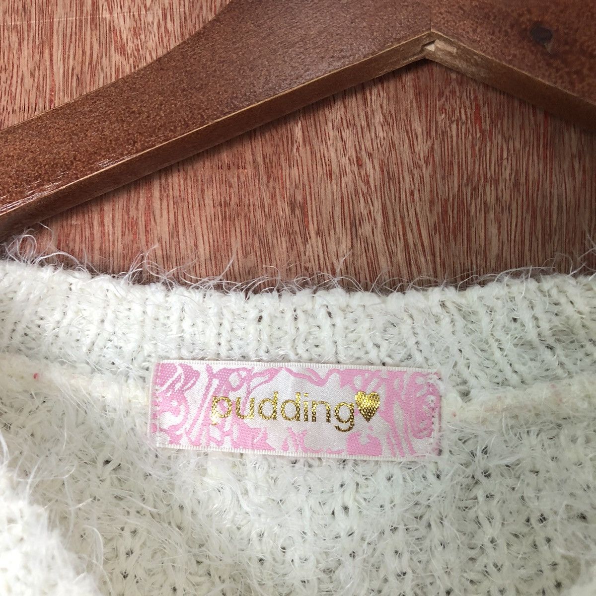Hypebeast × Japanese Brand Pudding White Shag Shaggy Fur Mohair Knitwear #6583 Size M / US 6-8 / IT 42-44 - 4 Thumbnail