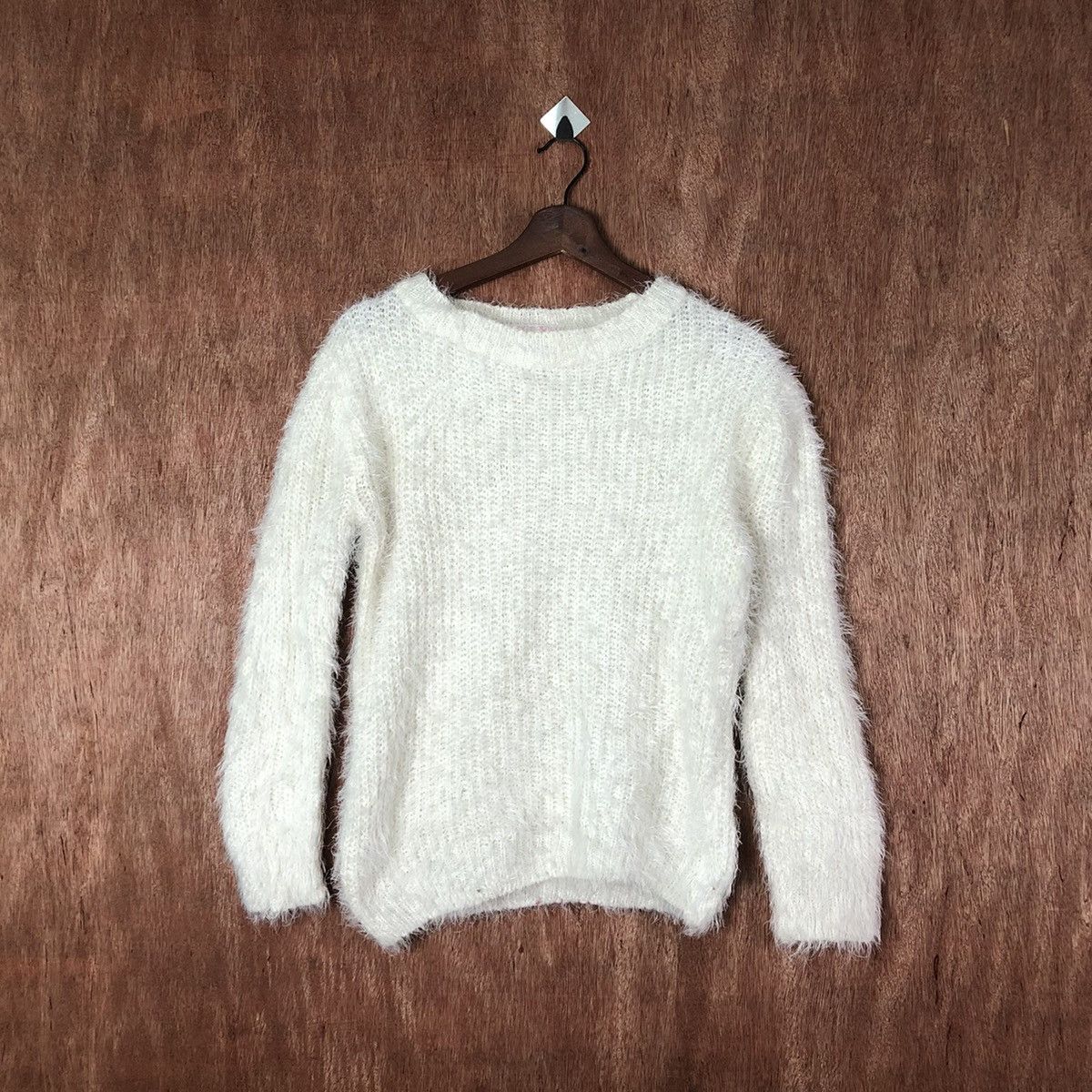 Hypebeast × Japanese Brand Pudding White Shag Shaggy Fur Mohair Knitwear #6583 Size M / US 6-8 / IT 42-44 - 1 Thumbnail