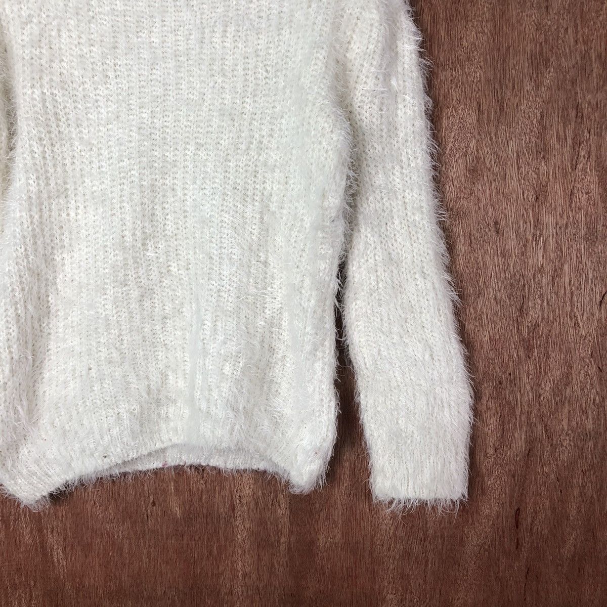 Hypebeast × Japanese Brand Pudding White Shag Shaggy Fur Mohair Knitwear #6583 Size M / US 6-8 / IT 42-44 - 3 Thumbnail
