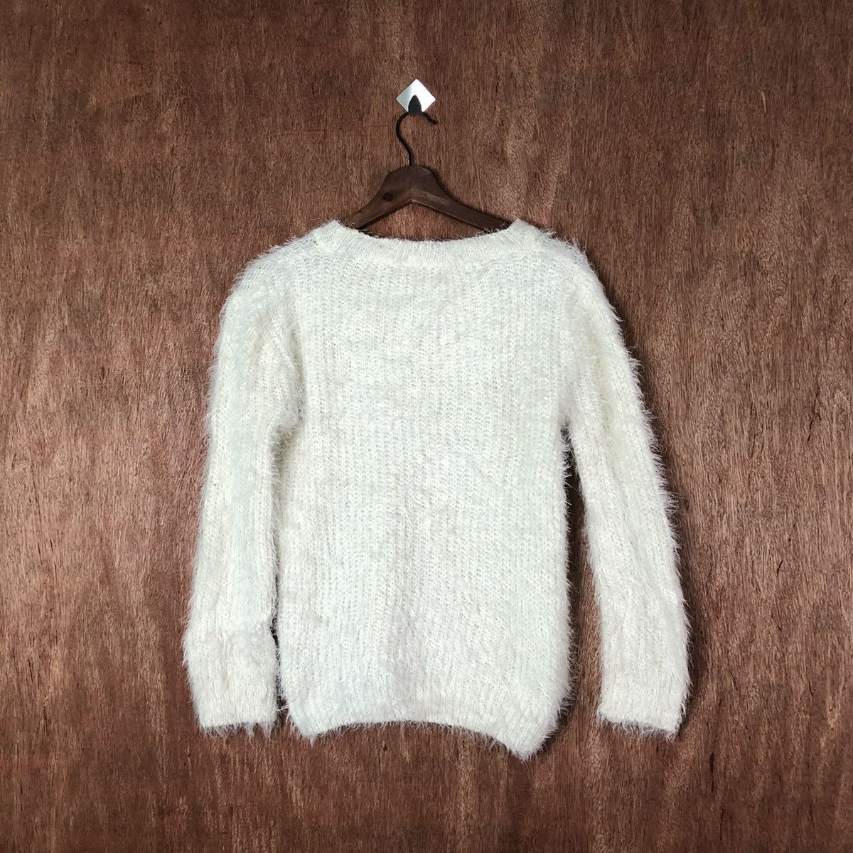 Hypebeast × Japanese Brand Pudding White Shag Shaggy Fur Mohair Knitwear #6583 Size M / US 6-8 / IT 42-44 - 9 Thumbnail