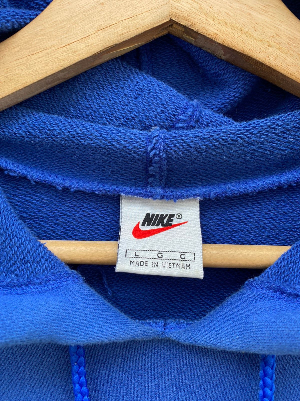 Nike 💥Vintage Y2K NIKE Mini Chest Swoosh Royal Blue Rare L Hoodie Size US L / EU 52-54 / 3 - 5 Thumbnail