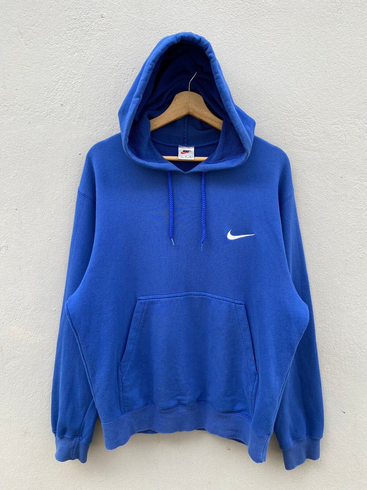 Nike 💥Vintage Y2K NIKE Mini Chest Swoosh Royal Blue Rare L Hoodie Size US L / EU 52-54 / 3 - 1 Preview