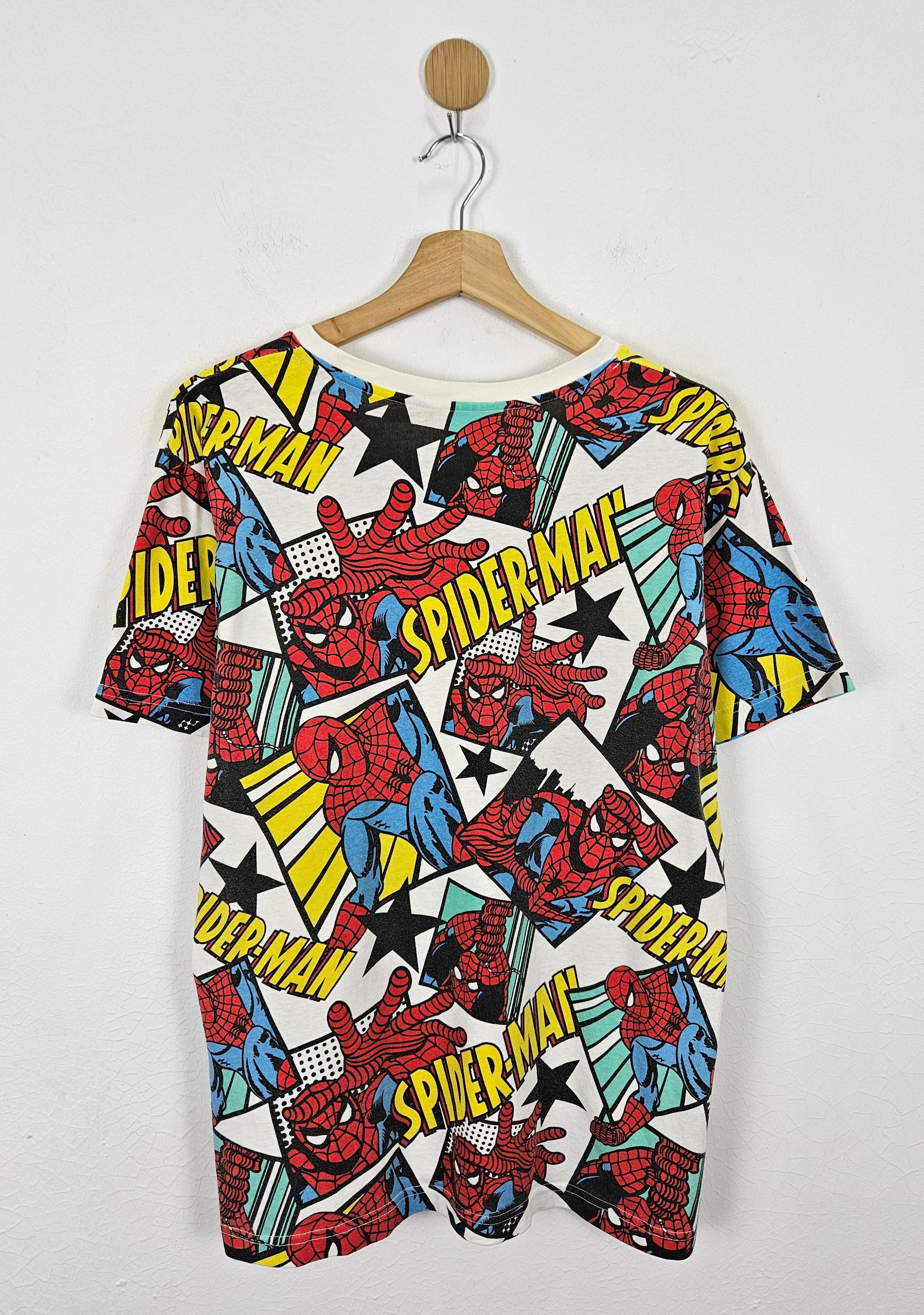 DC Comics × Marvel Comics × Vintage Vintage Marvel Comics Spiderman Fullprint Tshirt Size US L / EU 52-54 / 3 - 2 Thumbnail