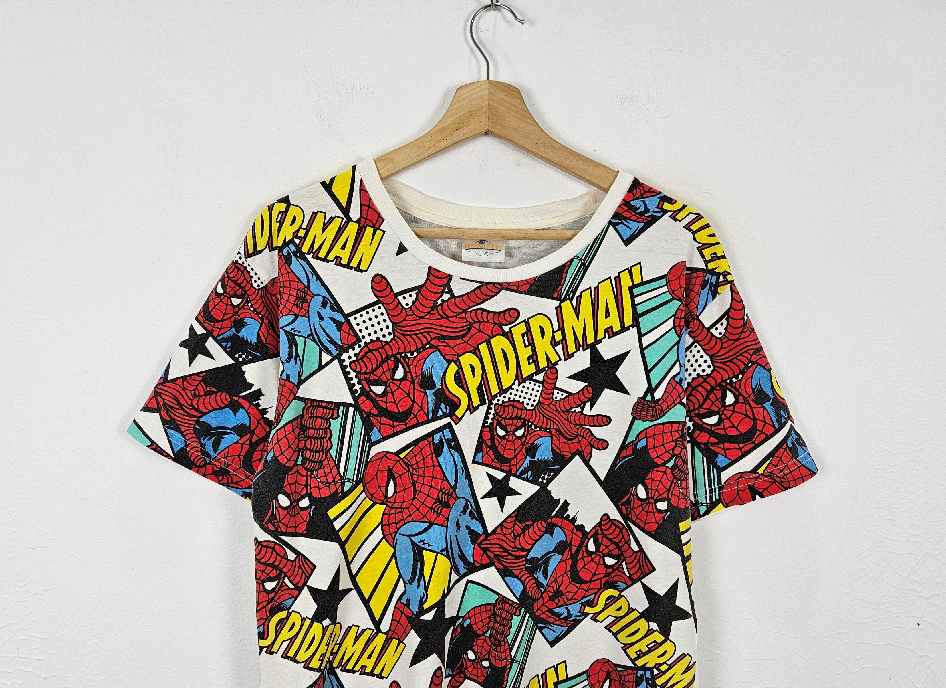 DC Comics × Marvel Comics × Vintage Vintage Marvel Comics Spiderman Fullprint Tshirt Size US L / EU 52-54 / 3 - 3 Thumbnail