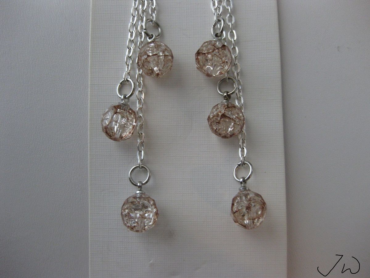 Handmade Brown Crystal Beads Dangle Earrings Size ONE SIZE - 3 Thumbnail
