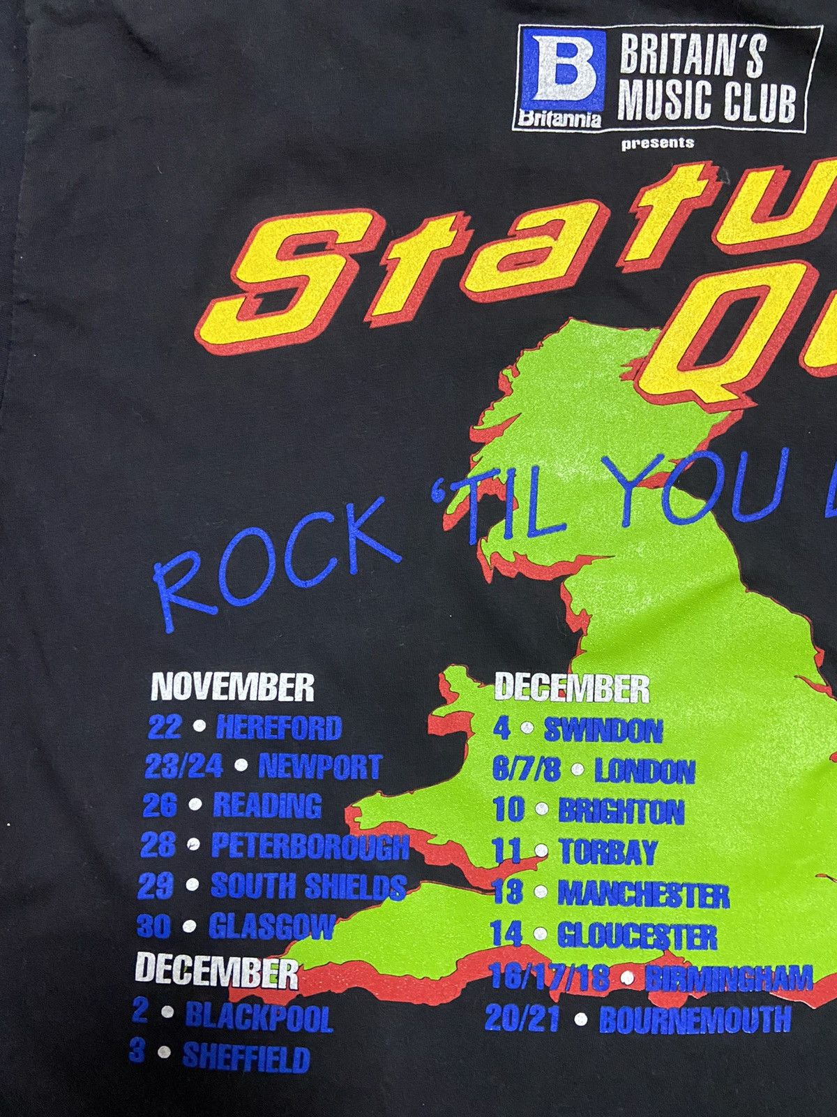 Band Tees Vintage 90’s Status Quo 1991 tour tee Rock Til you drop Size US XL / EU 56 / 4 - 12 Thumbnail