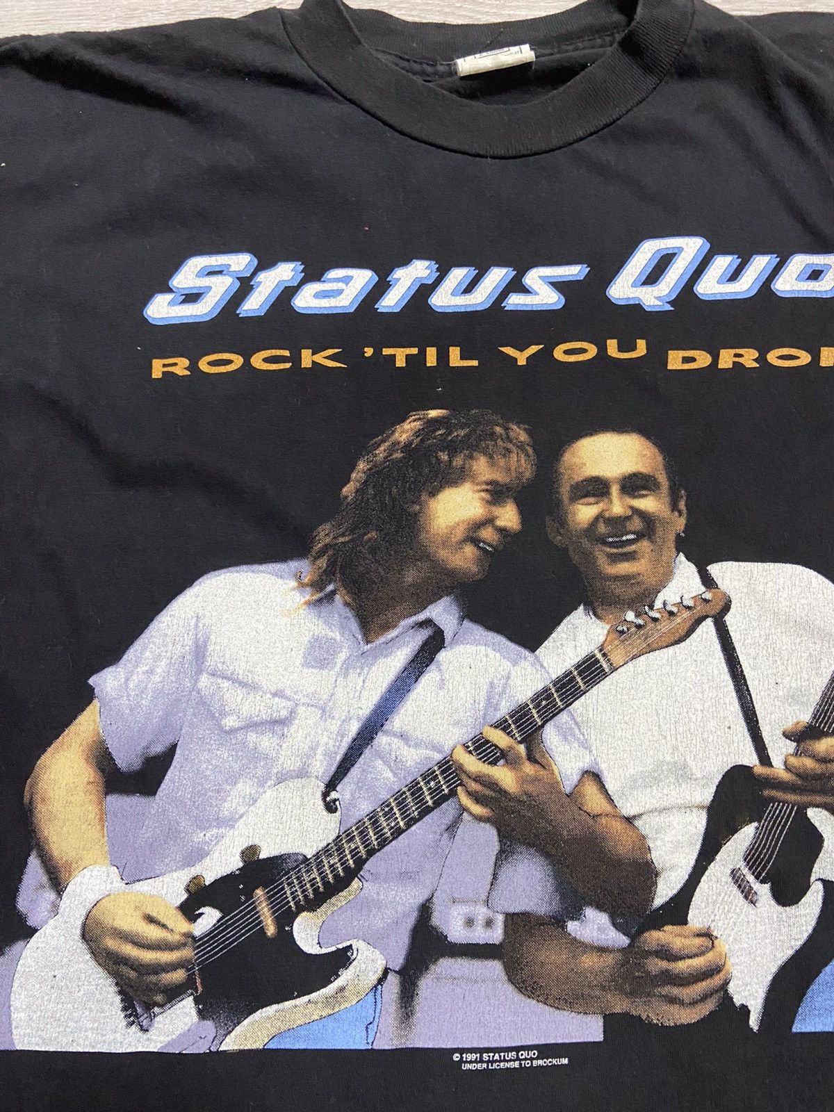 Band Tees Vintage 90’s Status Quo 1991 tour tee Rock Til you drop Size US XL / EU 56 / 4 - 3 Thumbnail