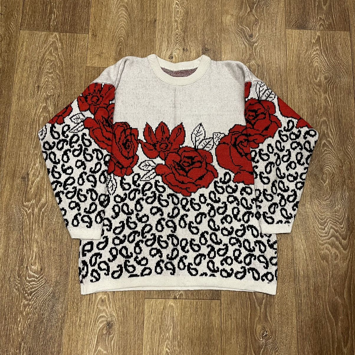 Vintage Vintage Y2K Leopard Rose Floral Sweater Streetwear Slim M Size M / US 6-8 / IT 42-44 - 1 Thumbnail