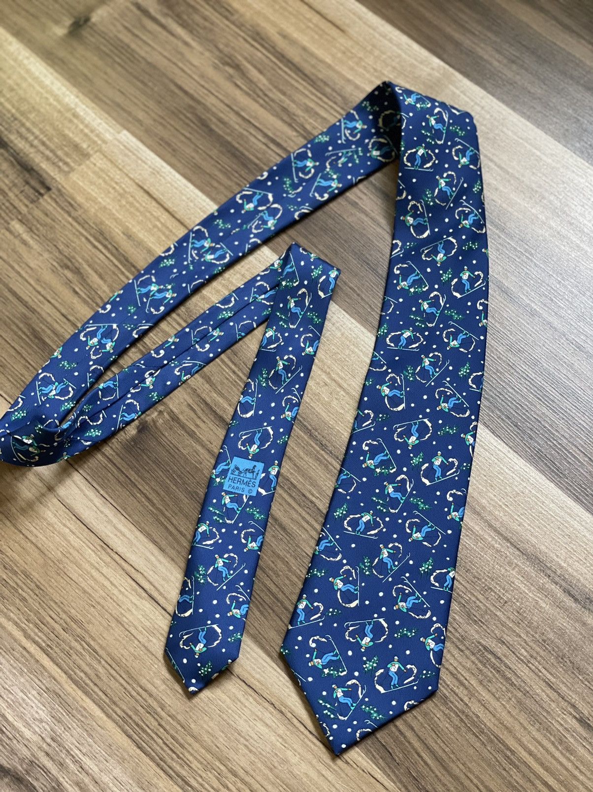 image of Vintage Tie Hermes Paris Silk Collection Streetwear Y2K in Blue, Men's