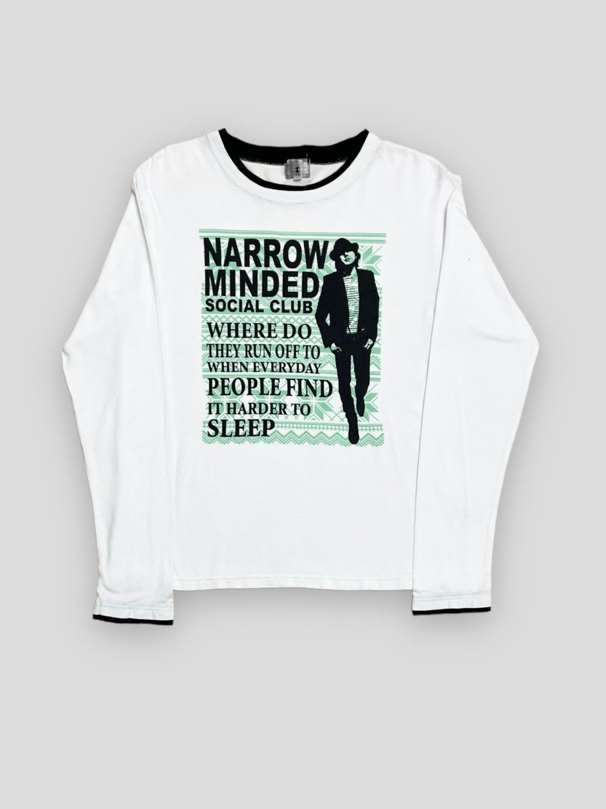 image of Send Offer 90's Takeo Kikuchi Narrow Minded Social Club Tee in White, Men's (Size Medium)