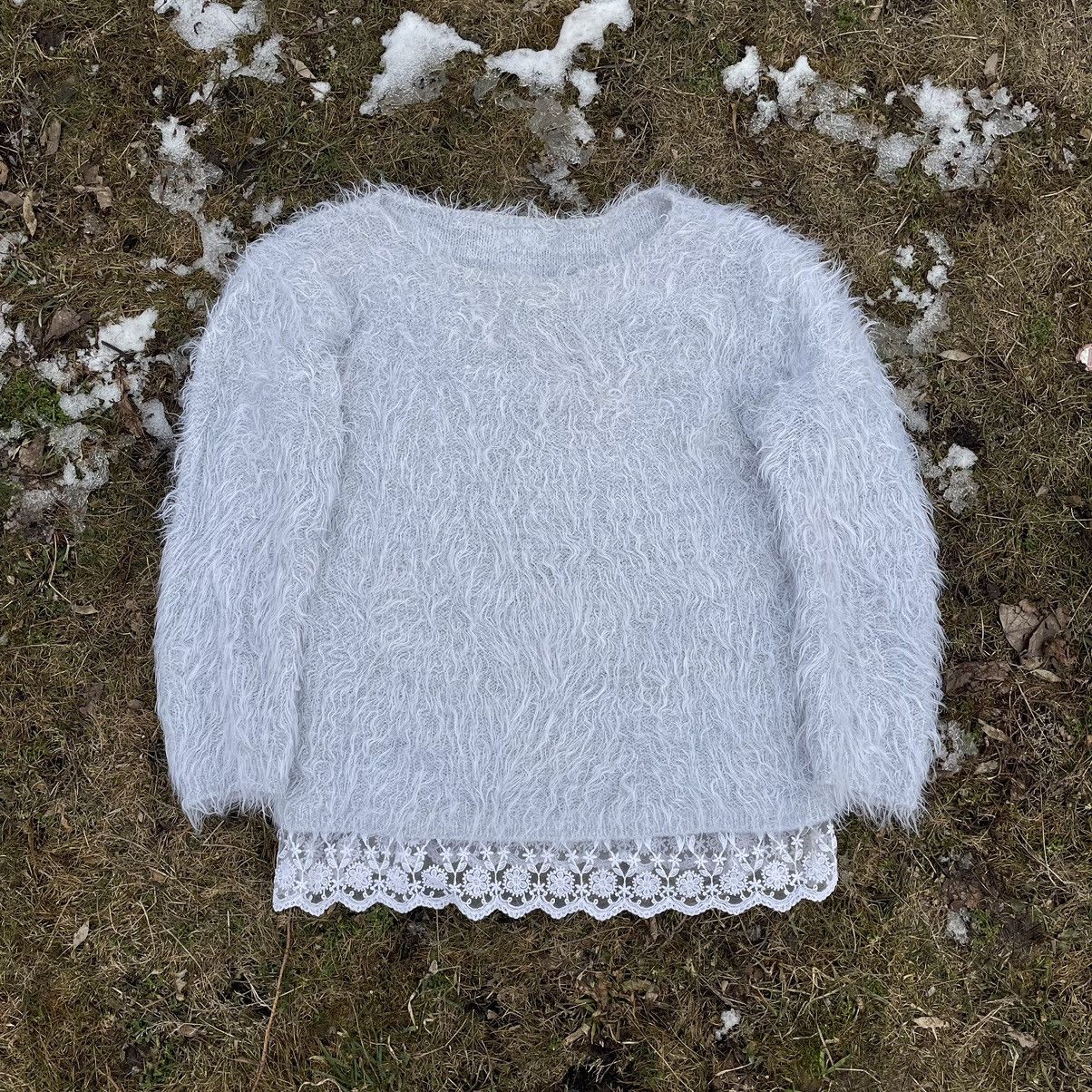 Vintage Vintage Y2K Distressed Mohair Fuzzy Sweater Coquette Skate M Size M / US 6-8 / IT 42-44 - 1 Thumbnail