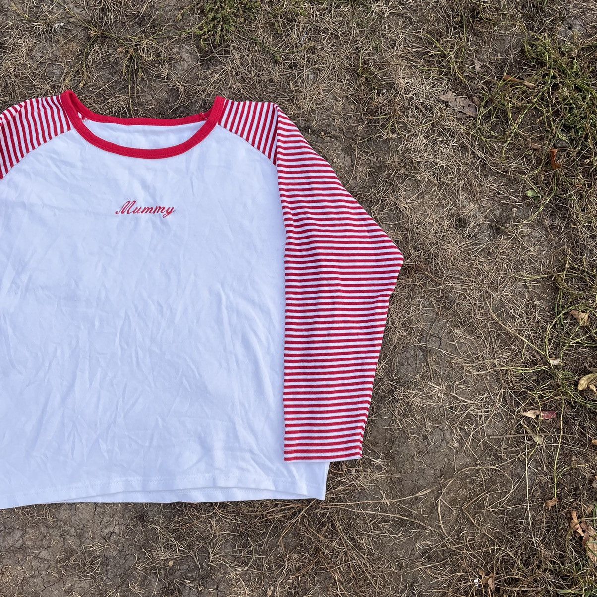 Vintage Vintage Y2K Striped Raglan Tee Preppy Pink White Grunge L Size L / US 10 / IT 46 - 3 Thumbnail