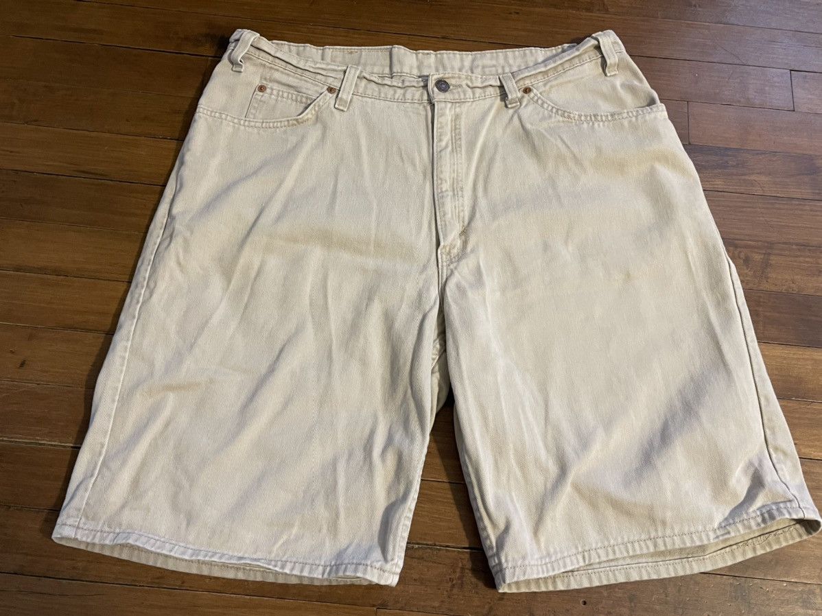 Levi's Vintage Levi’s 560 Loose Fit Cream Denim Jean Shorts Jorts Size US 38 / EU 54 - 2 Thumbnail