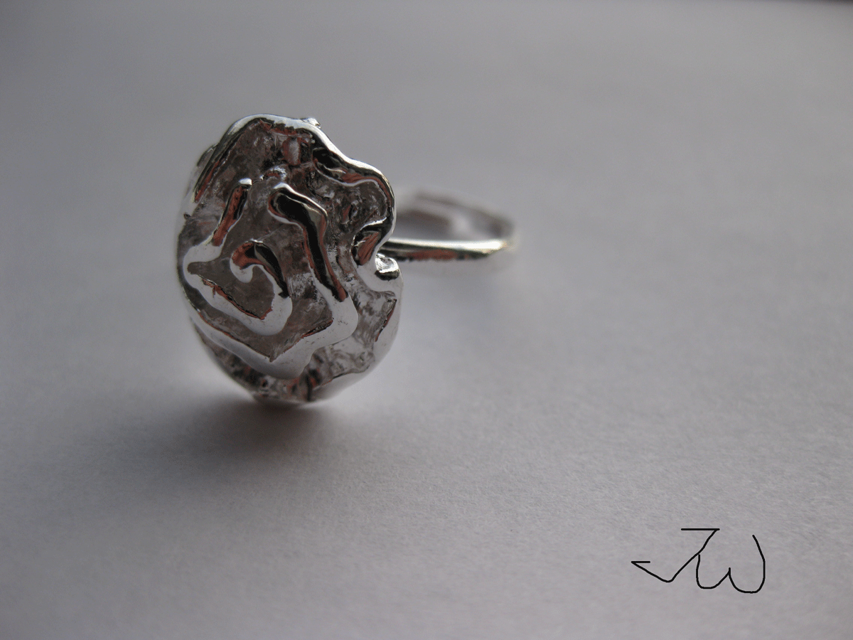 Jewelry Silver Flower Ring Size ONE SIZE - 2 Thumbnail
