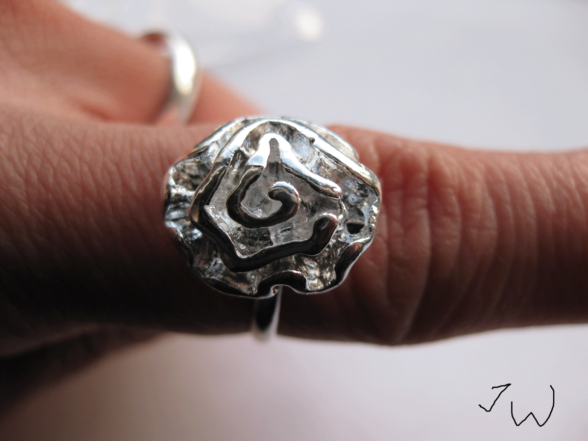 Jewelry Silver Flower Ring Size ONE SIZE - 3 Thumbnail