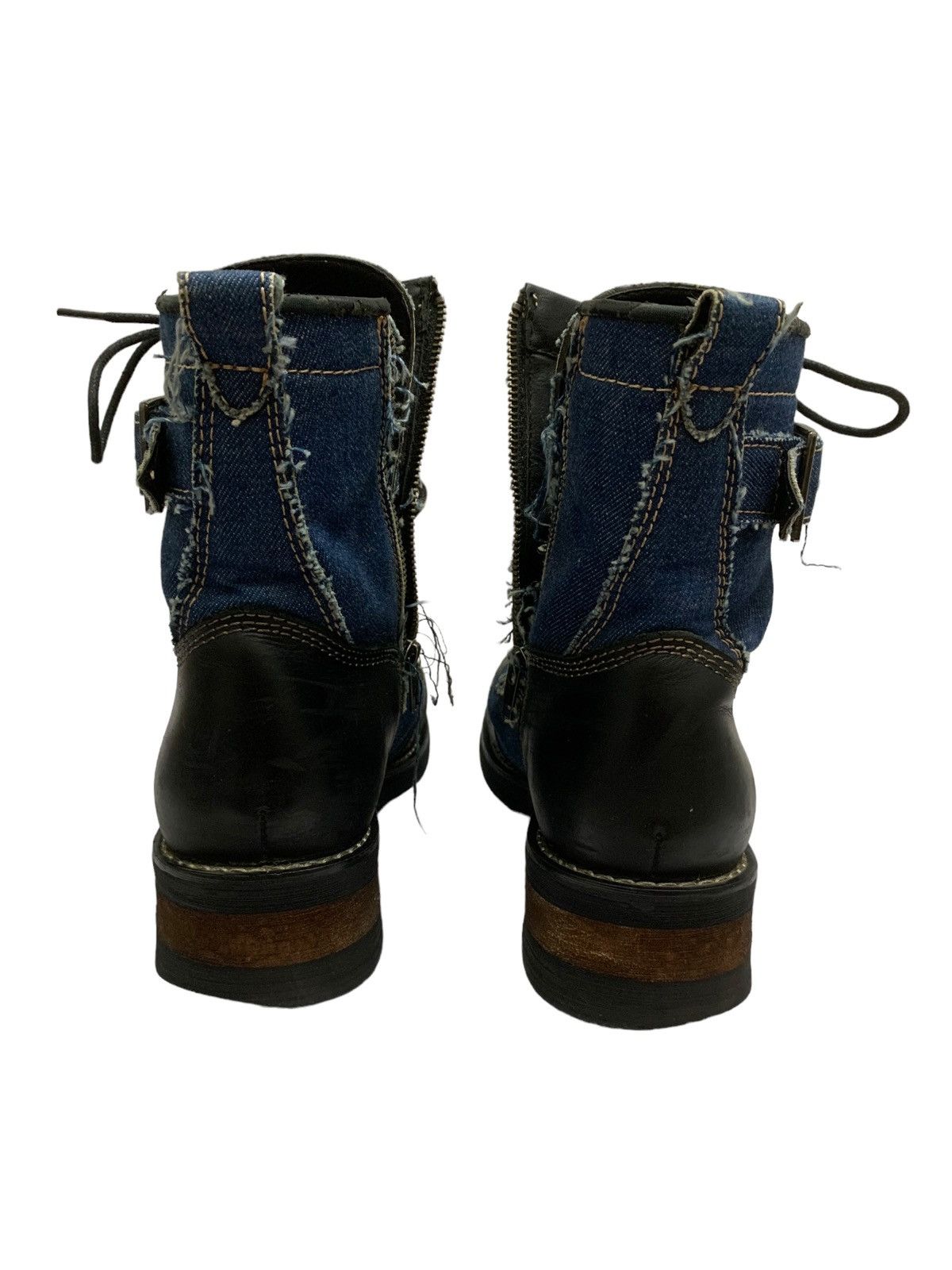 If Six Was Nine Vintage Distressed Cut Denim Fullgate Shoesmakers Boots Size US 7.5 / EU 40-41 - 5 Thumbnail