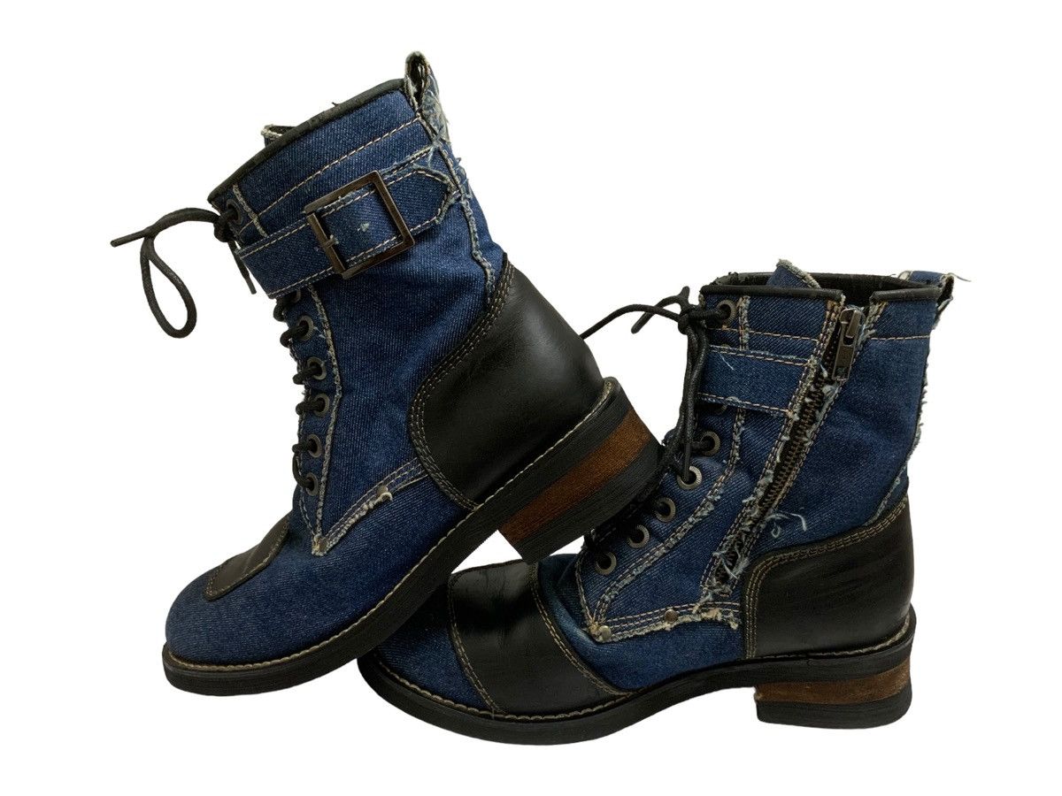 If Six Was Nine Vintage Distressed Cut Denim Fullgate Shoesmakers Boots Size US 7.5 / EU 40-41 - 3 Thumbnail