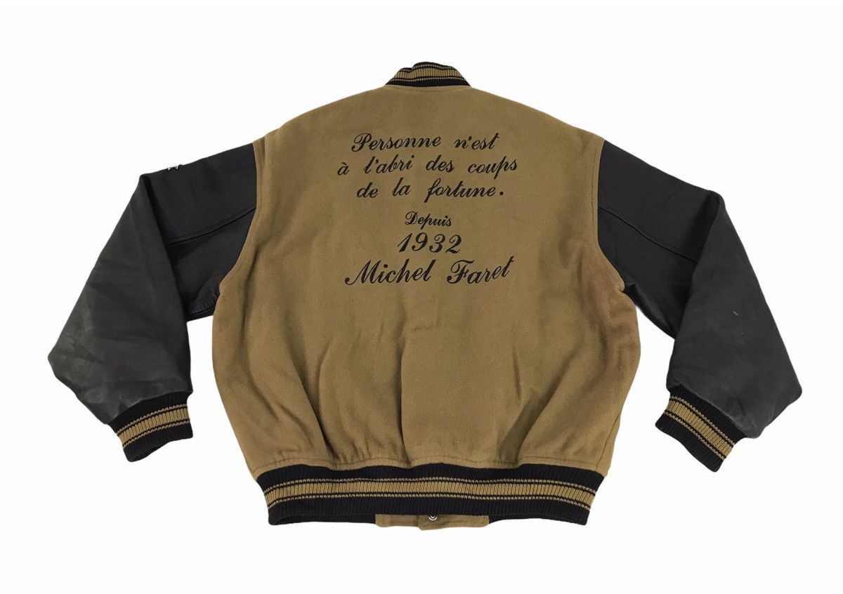 Japanese Brand Michel Faret Paris Varsity Wool Leather Sleeve Jacket Size US M / EU 48-50 / 2 - 1 Thumbnail