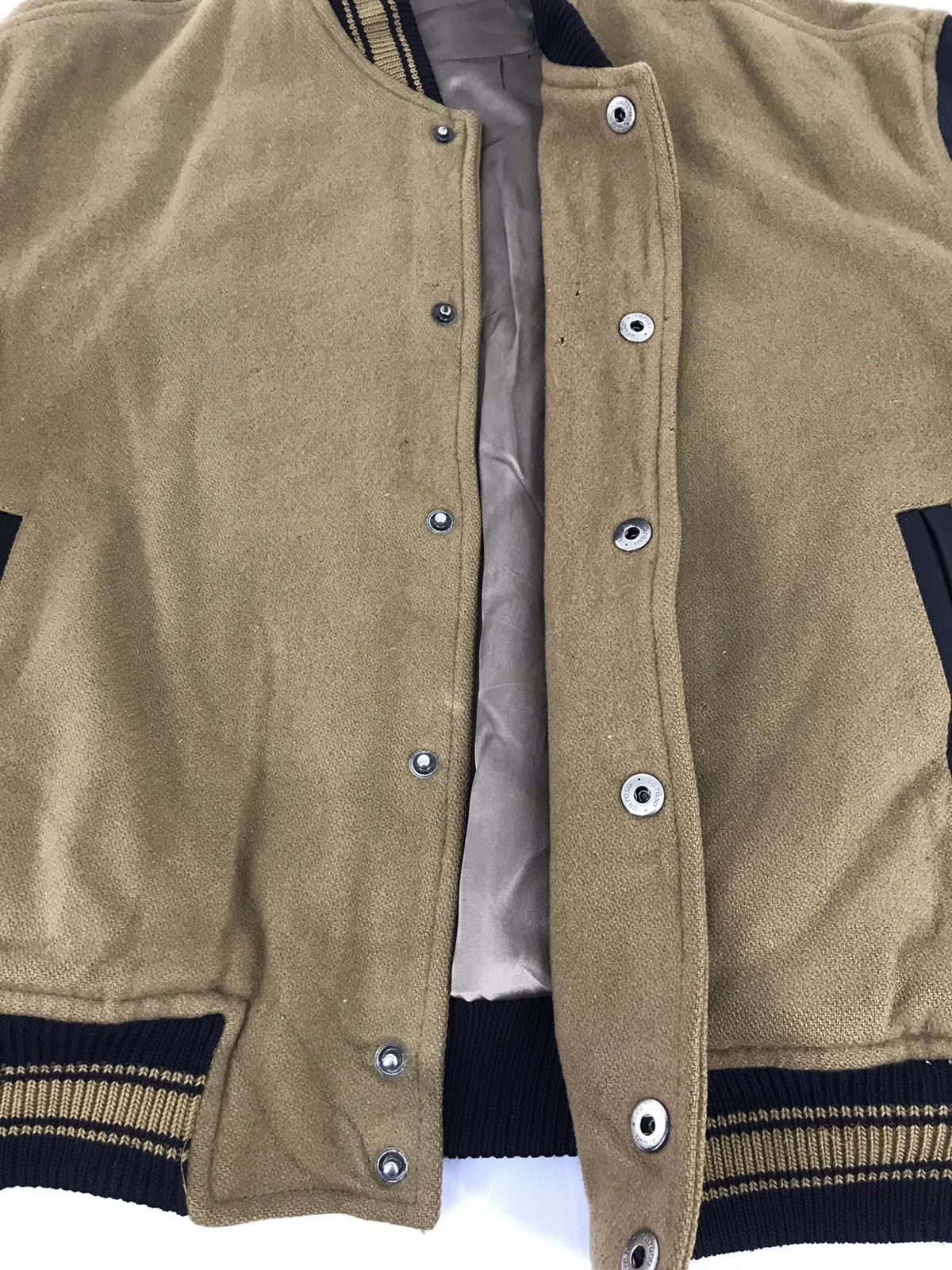 Japanese Brand Michel Faret Paris Varsity Wool Leather Sleeve Jacket Size US M / EU 48-50 / 2 - 4 Thumbnail