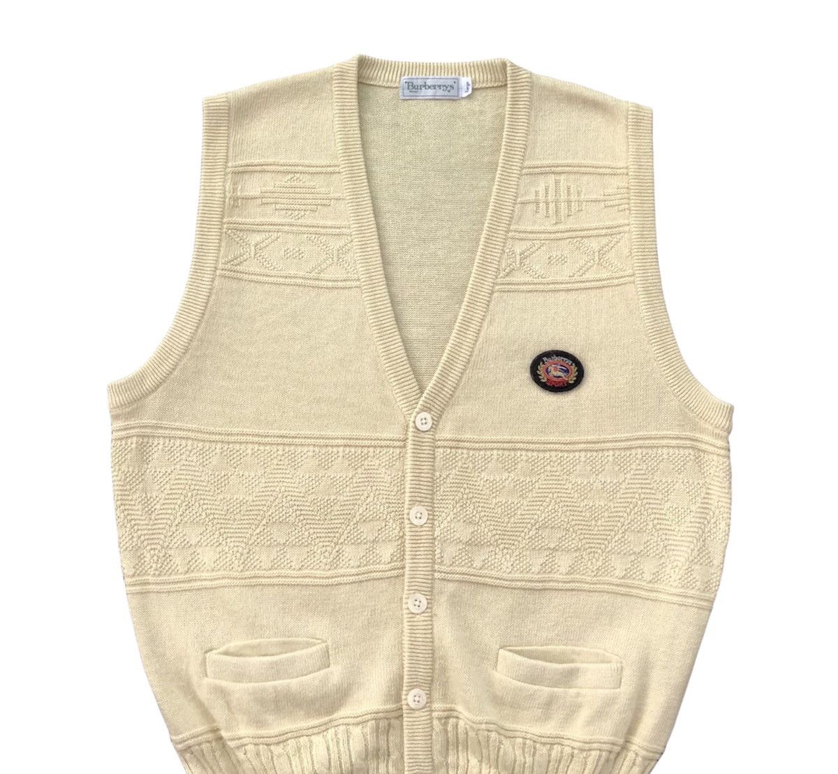 Burberry Burberrys Sport Knitted Suit Vest Pattern Jacket Size US L / EU 52-54 / 3 - 5 Thumbnail