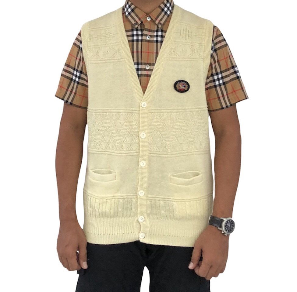 Burberry Burberrys Sport Knitted Suit Vest Pattern Jacket Size US L / EU 52-54 / 3 - 4 Thumbnail