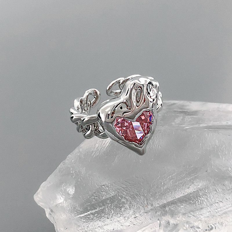 Jewelry Elegant Love Heart Rings Size ONE SIZE - 2 Thumbnail