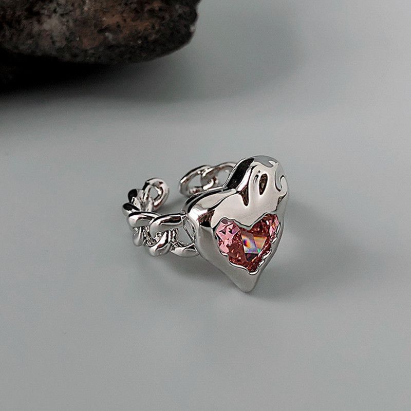Jewelry Elegant Love Heart Rings Size ONE SIZE - 1 Thumbnail