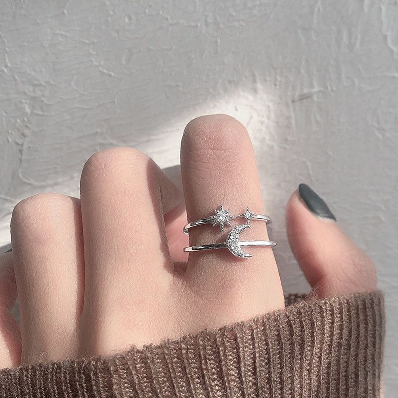 Jewelry Moon Stars Rings Size ONE SIZE - 1 Thumbnail