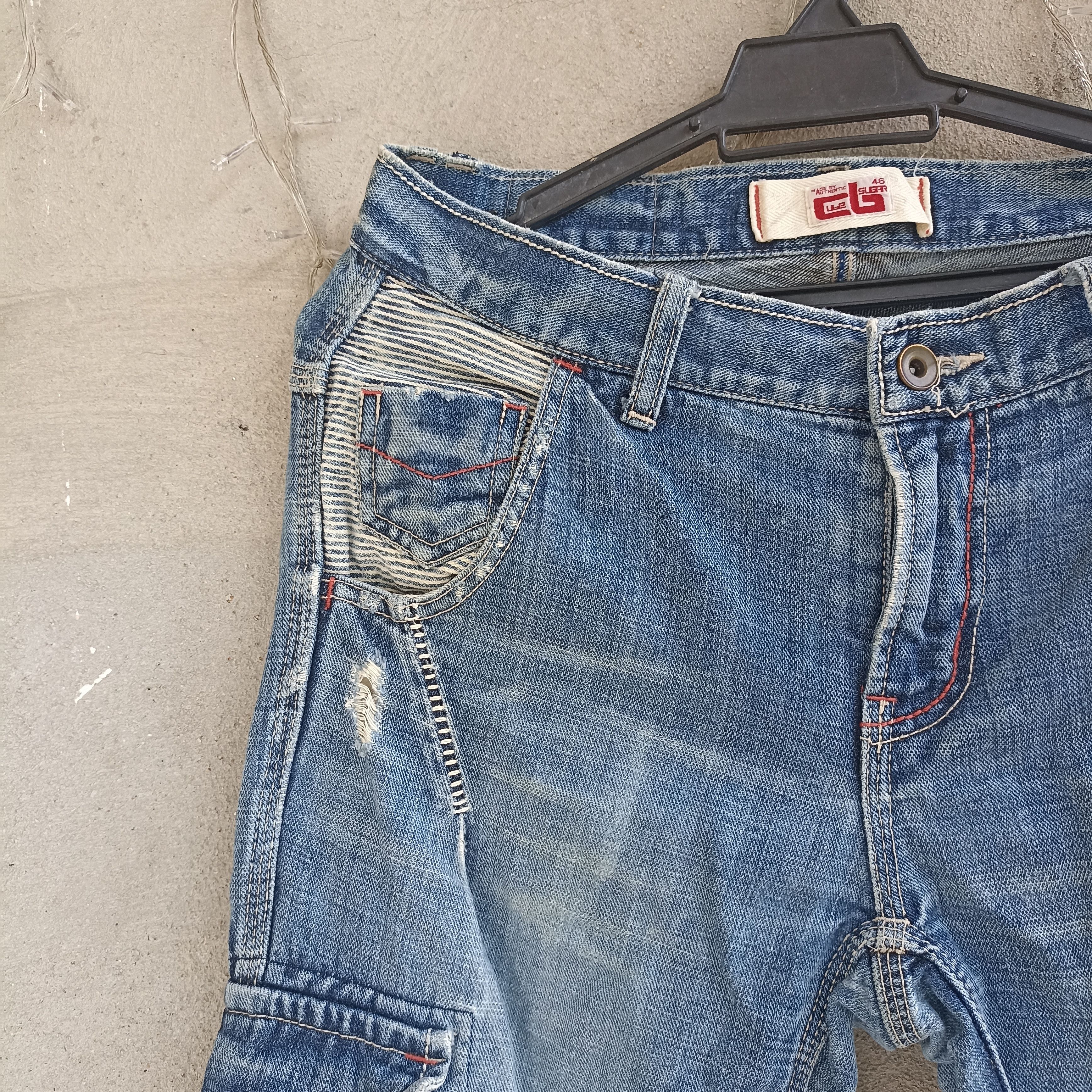Japanese Brand Cube Sugar Distressed Multipocket Jeans Size US 30 / EU 46 - 6 Thumbnail