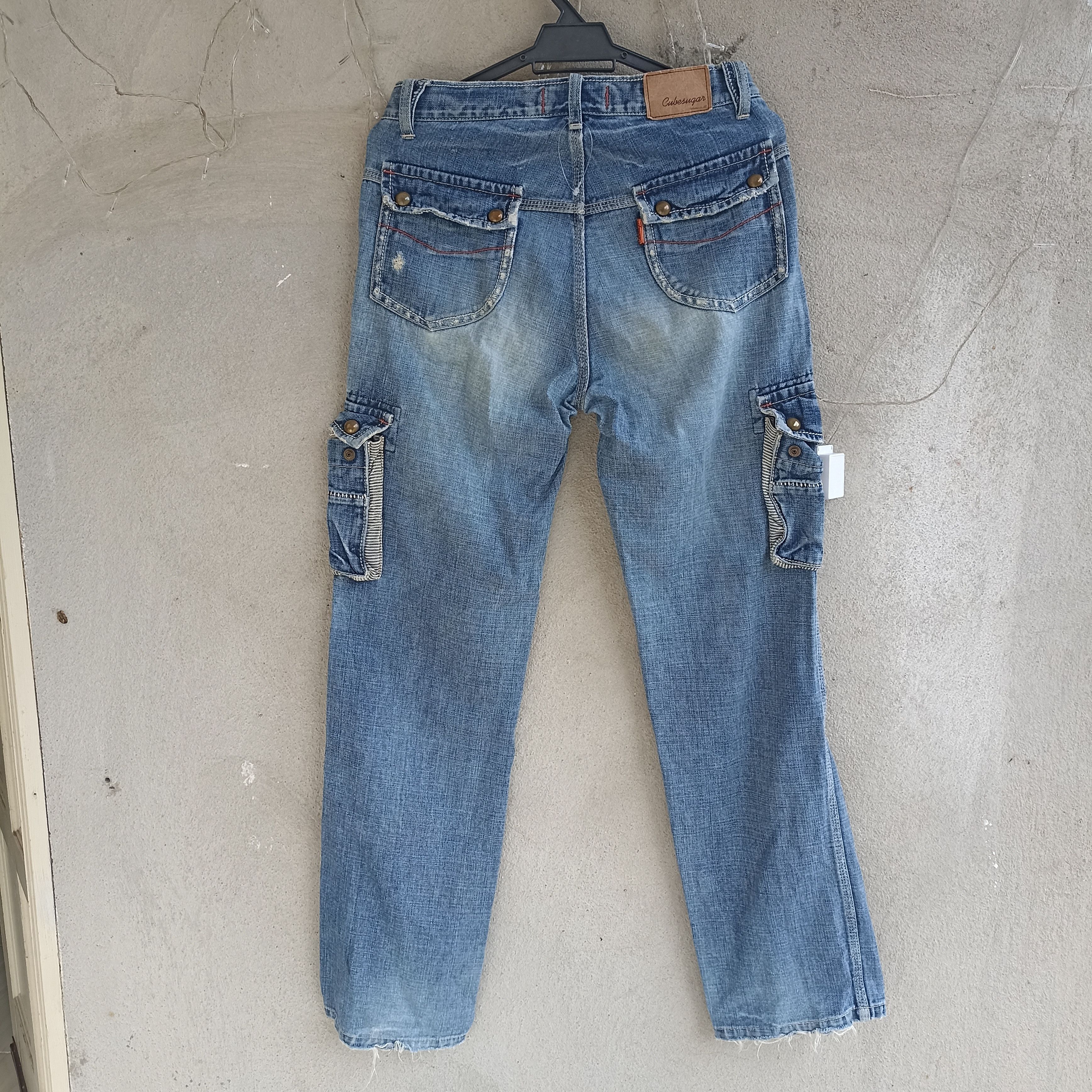 Japanese Brand Cube Sugar Distressed Multipocket Jeans Size US 30 / EU 46 - 2 Thumbnail