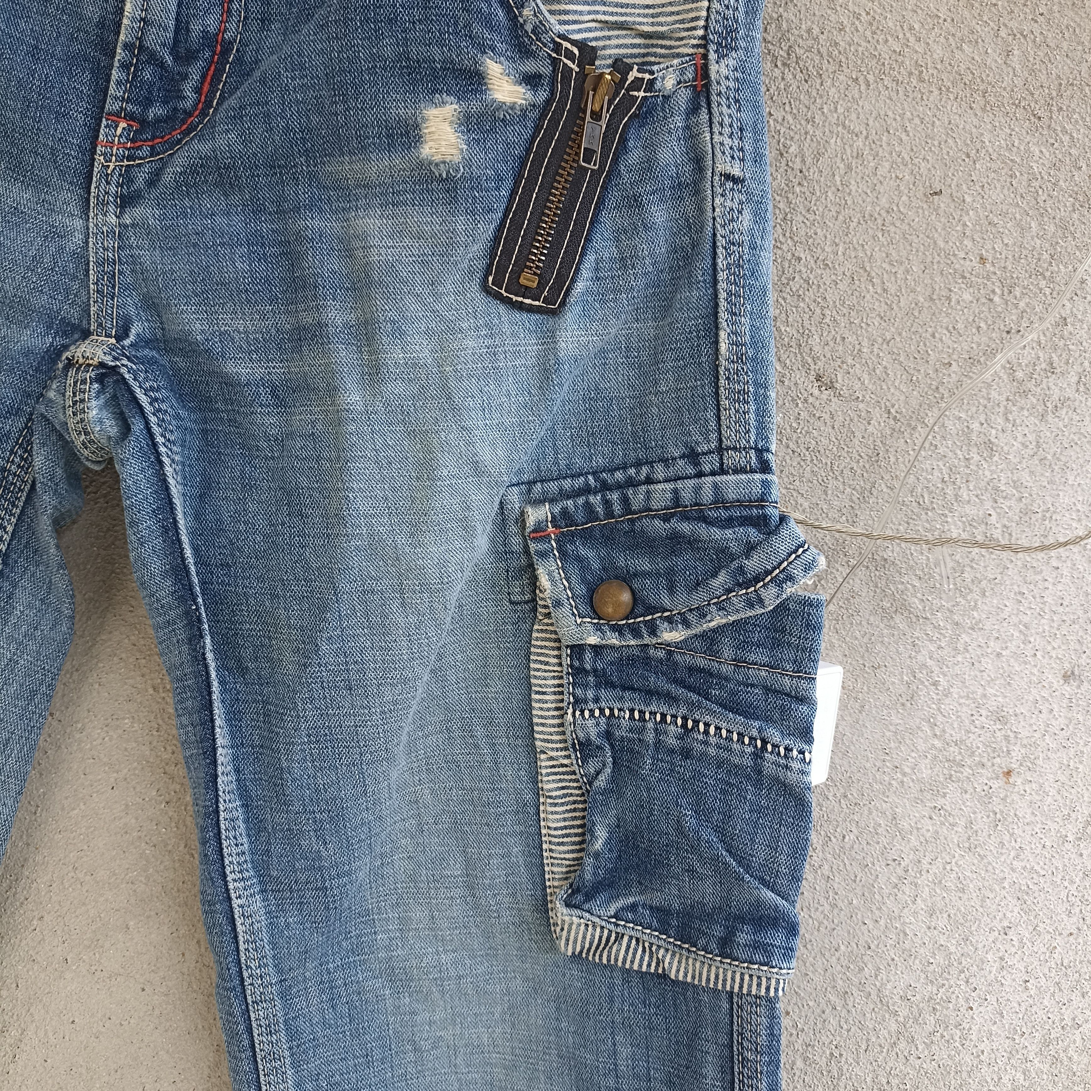 Japanese Brand Cube Sugar Distressed Multipocket Jeans Size US 30 / EU 46 - 9 Thumbnail