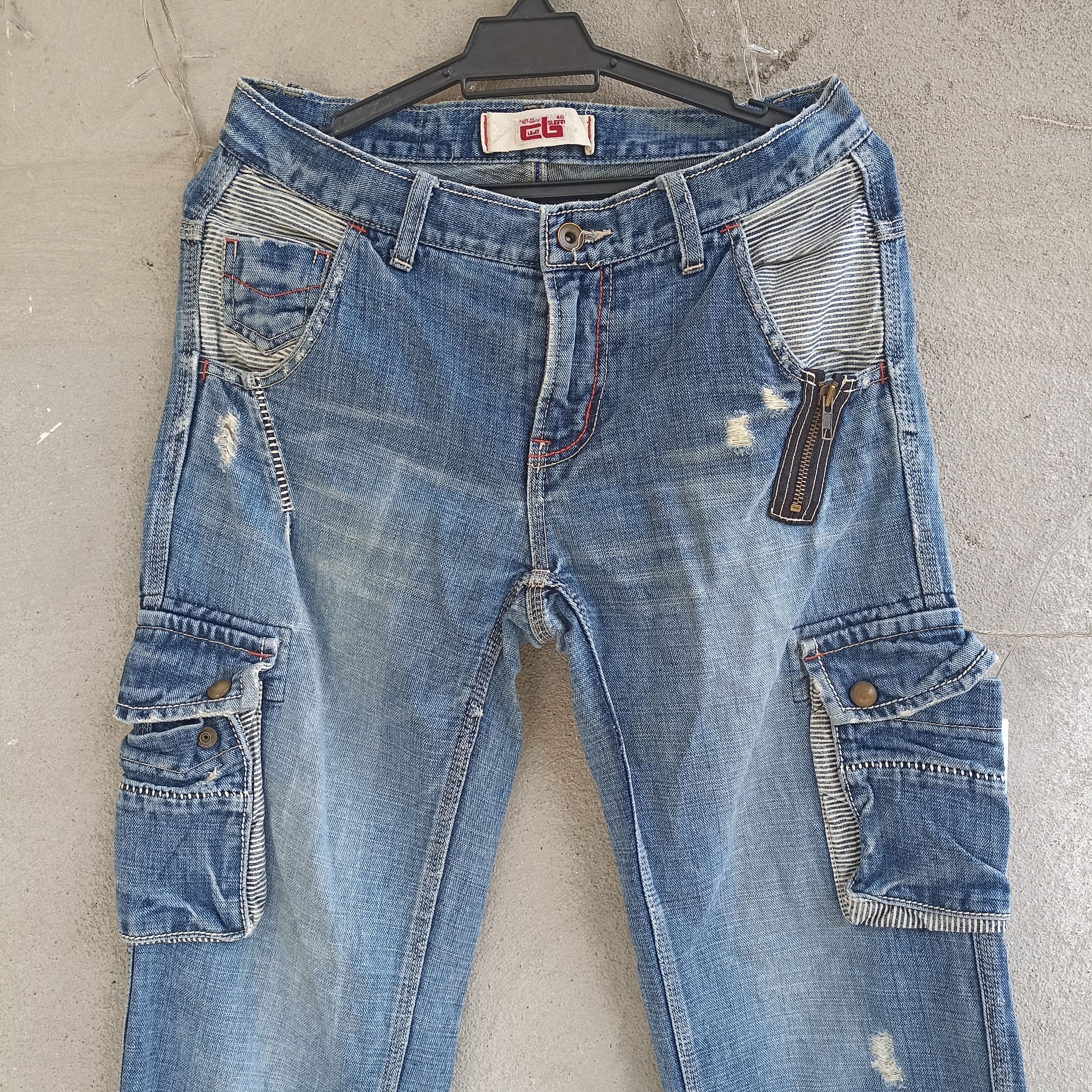 Japanese Brand Cube Sugar Distressed Multipocket Jeans Size US 30 / EU 46 - 3 Thumbnail