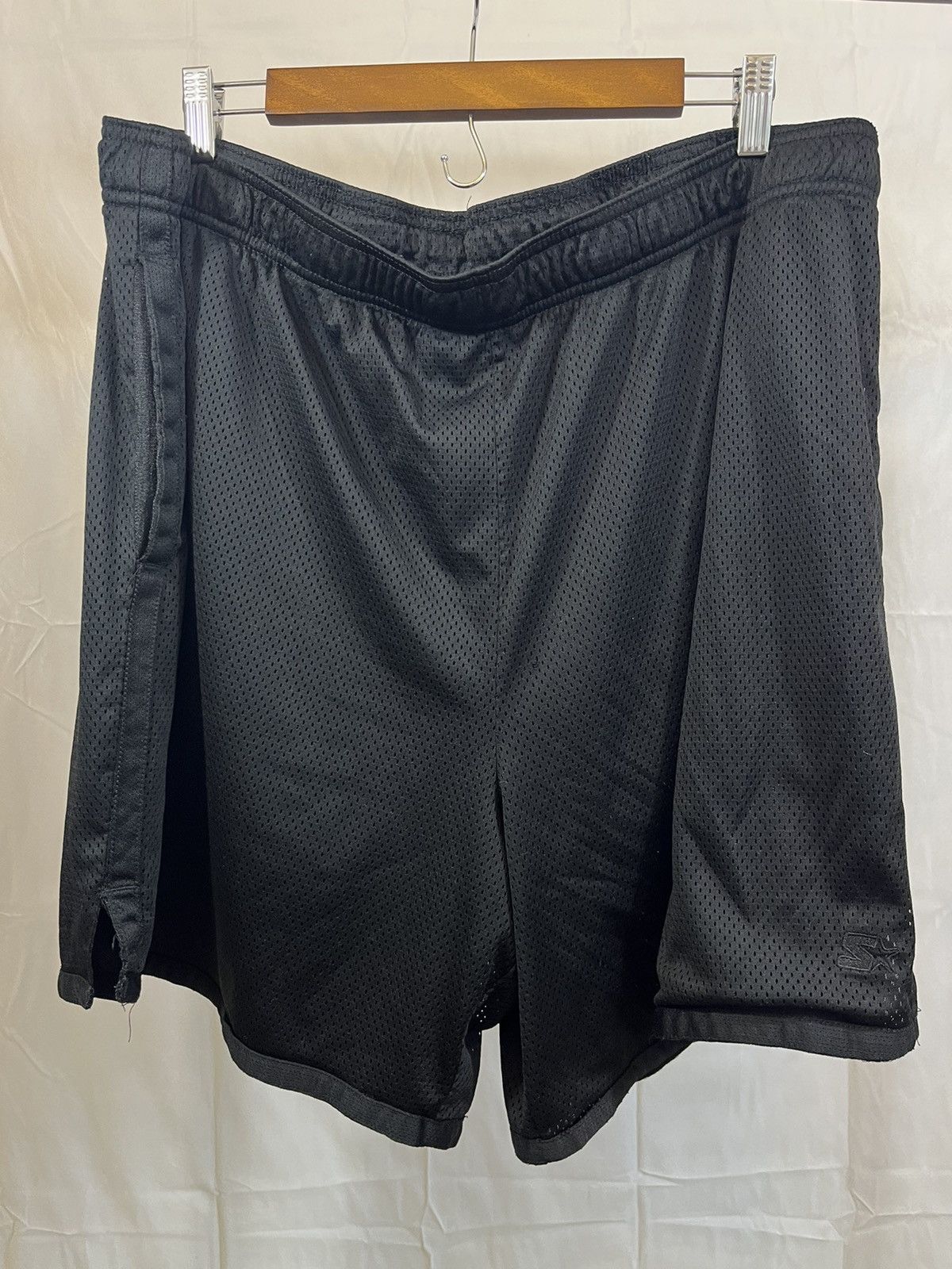 Starter Starter Black Mesh XXL Baggy Adjustable Shorts Size US 39 - 1 Thumbnail
