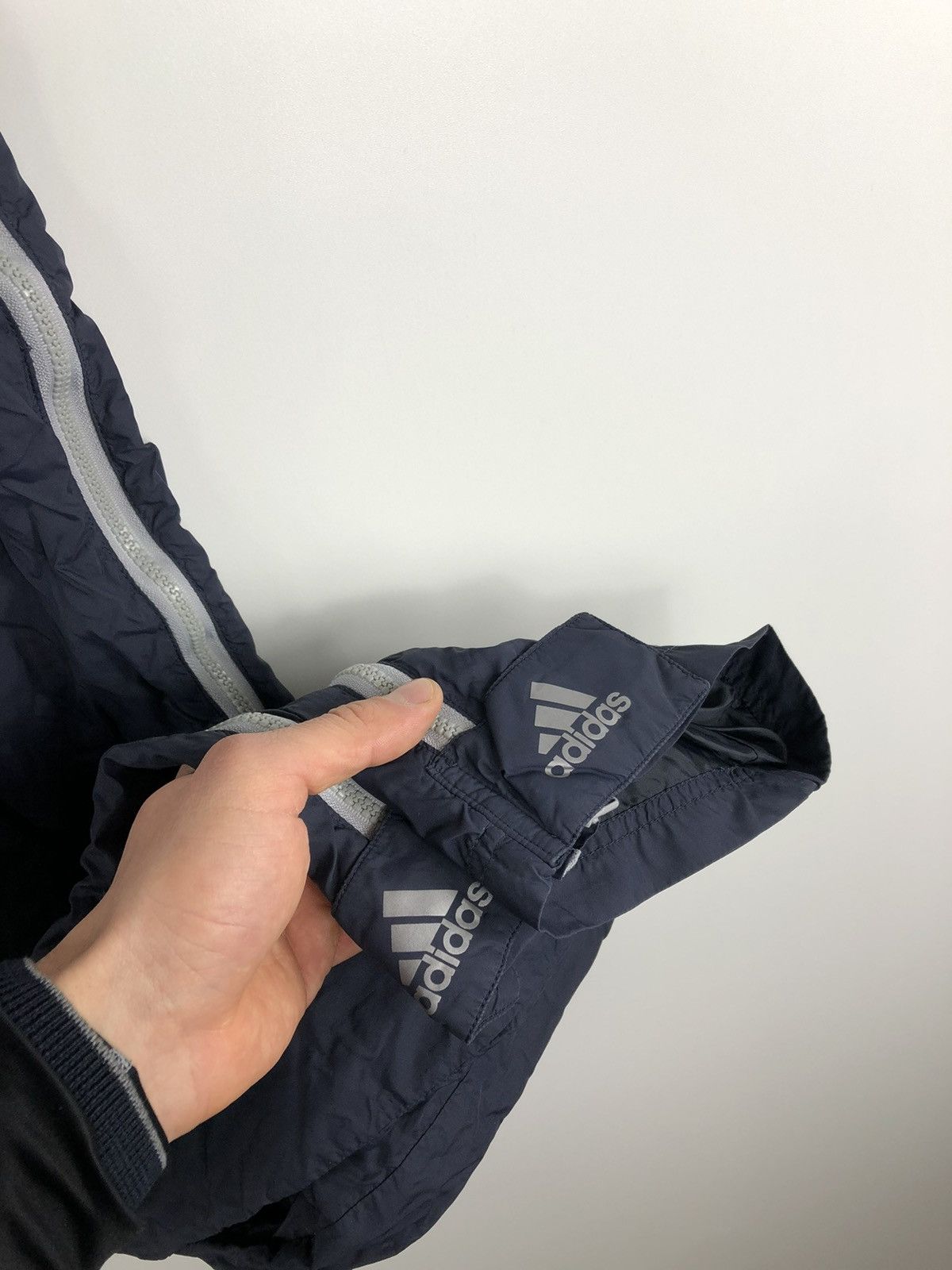 Adidas × Vintage Vintage Adidas Track Pants Nylon Leg Double Logo Navy Size M Size US 32 / EU 48 - 5 Thumbnail