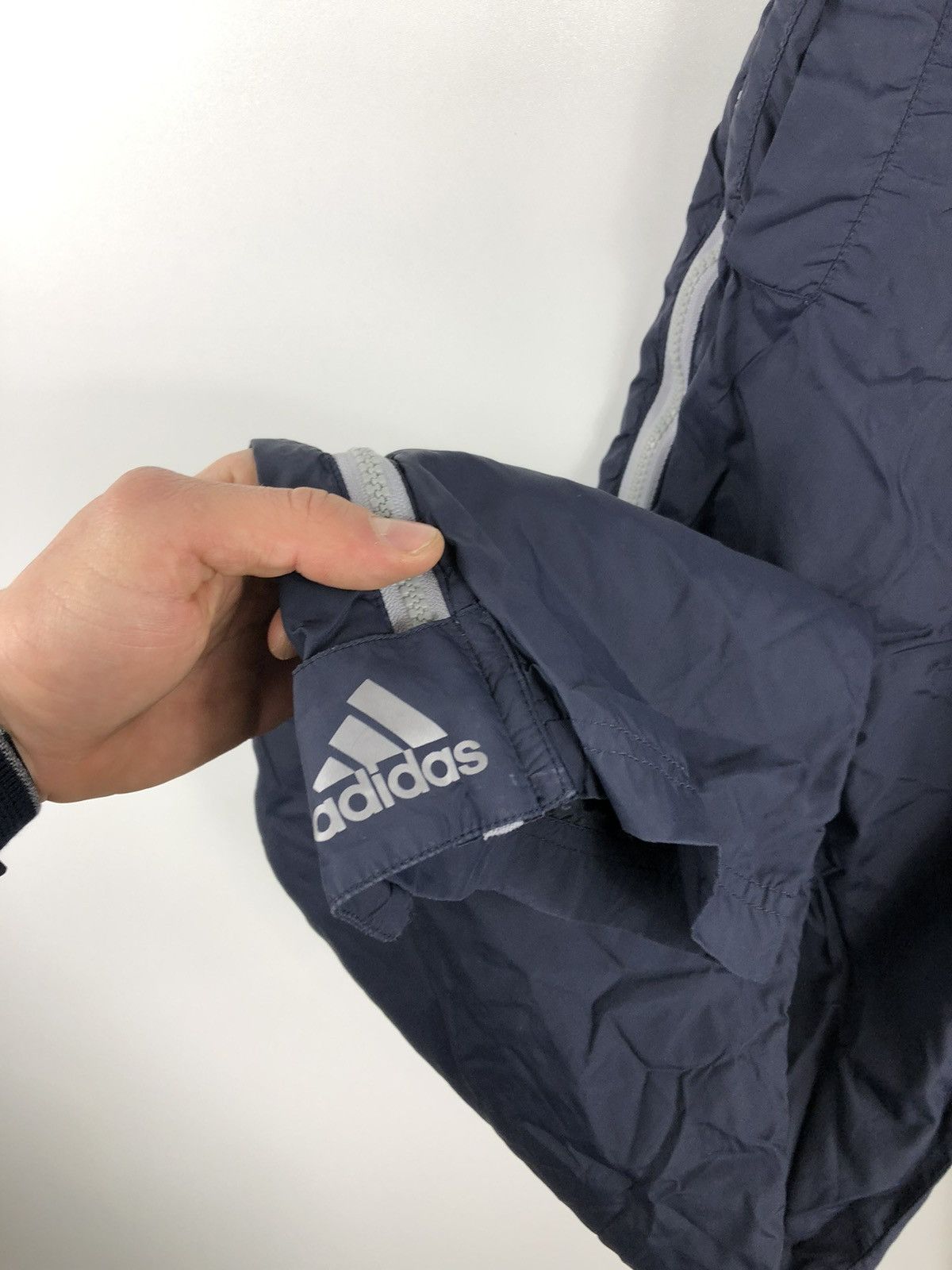 Adidas × Vintage Vintage Adidas Track Pants Nylon Leg Double Logo Navy Size M Size US 32 / EU 48 - 4 Thumbnail