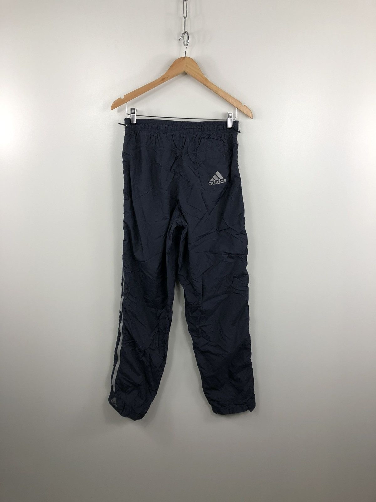 Adidas × Vintage Vintage Adidas Track Pants Nylon Leg Double Logo Navy Size M Size US 32 / EU 48 - 2 Thumbnail