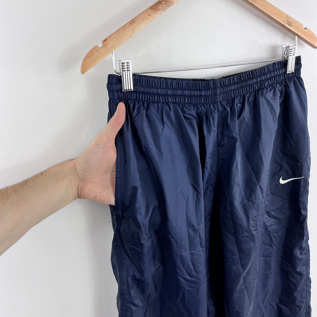 Nike Vintage Nike Nylon Track Pants Double Swoosh Zip Logo Size M Size US 32 / EU 48 - 4 Thumbnail
