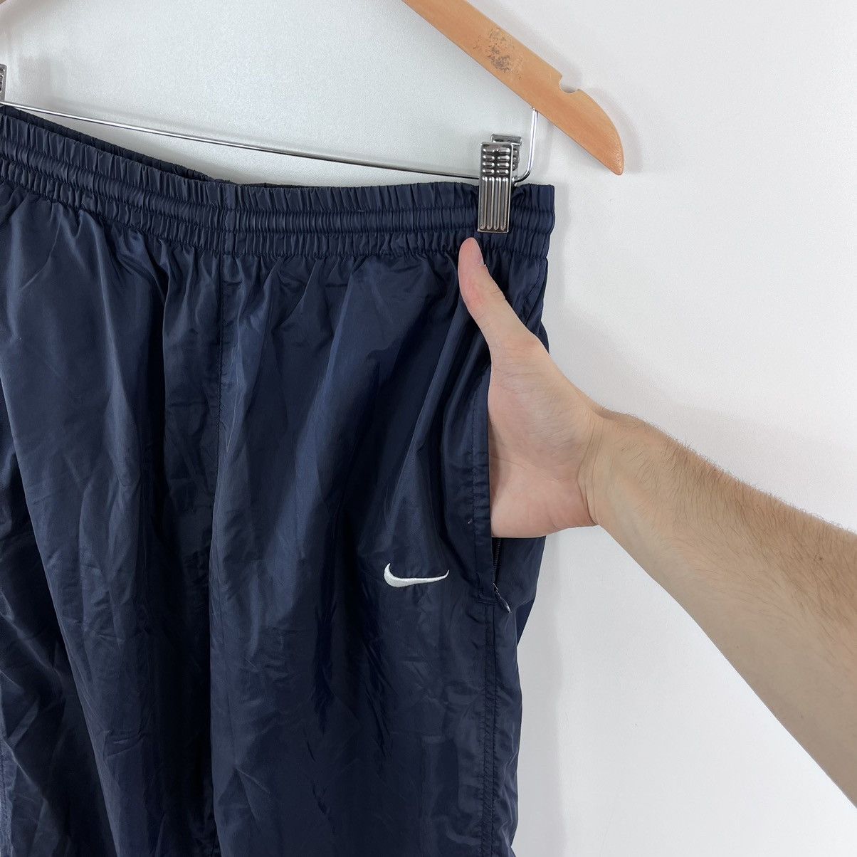 Nike Vintage Nike Nylon Track Pants Double Swoosh Zip Logo Size M Size US 32 / EU 48 - 5 Thumbnail