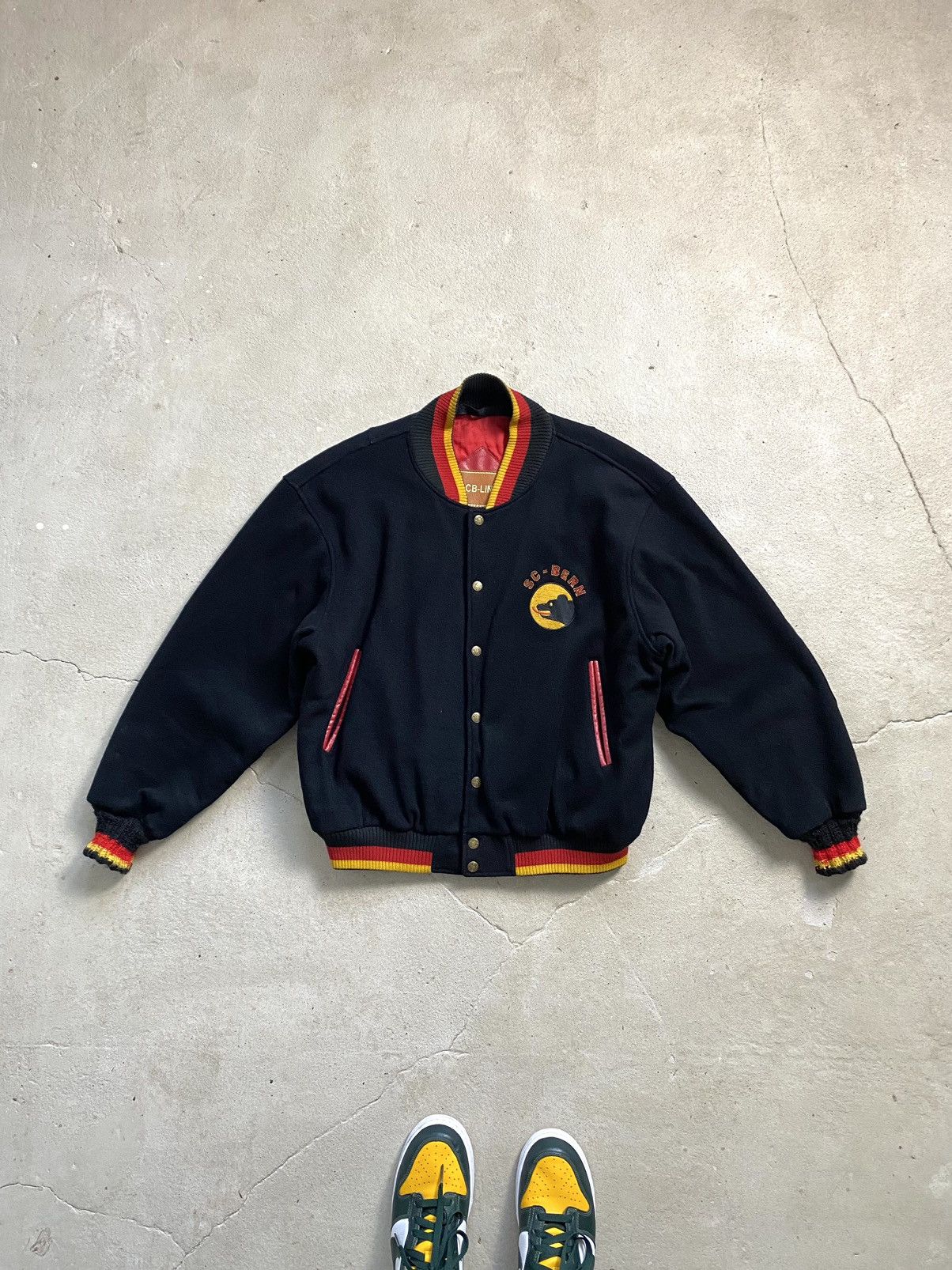 NHL Rare! Vintage 90s SC Bern Hockey Bear Bomber Jacket Y2K Size US M / EU 48-50 / 2 - 2 Thumbnail