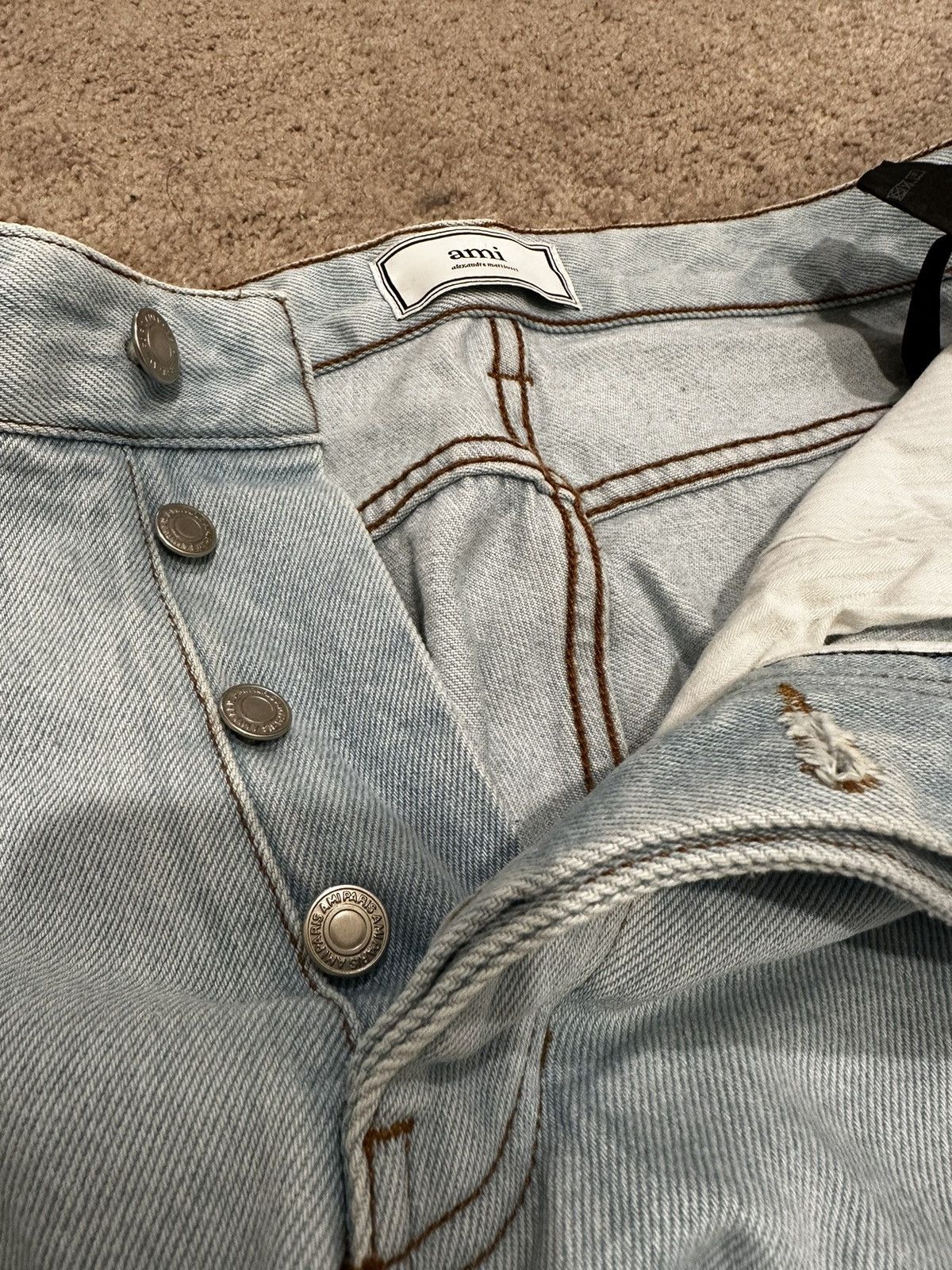 AMI Ami fit jeans in light indigo denim Size US 34 / EU 50 - 4 Thumbnail